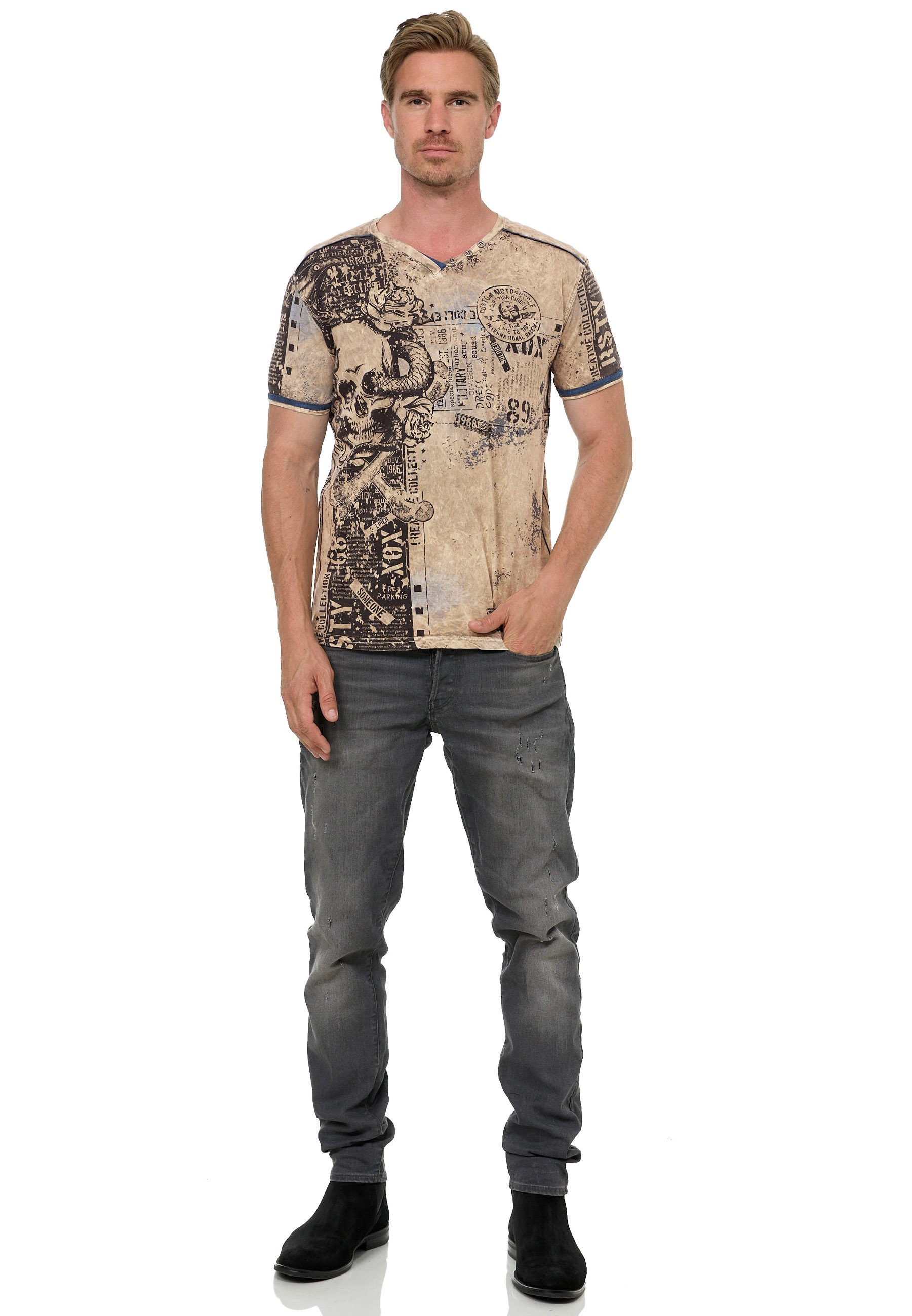 Rusty Neal T-Shirt »Rusty Neal T-Shirt«, mit coolem Allover-Print