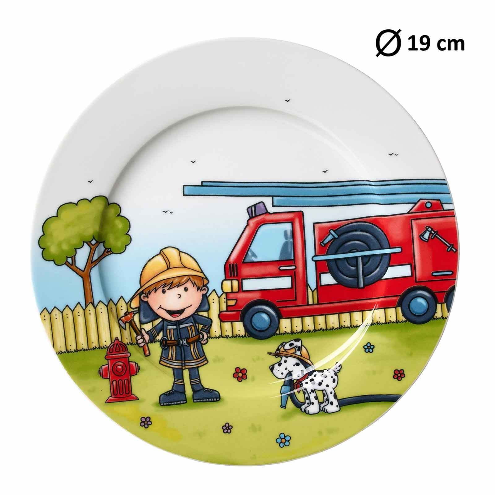 Ritzenhoff & Breker Kindergeschirr-Set »Kindergeschirr Feuerwehrmann Bernie bunt« Spülmaschinengeeignet