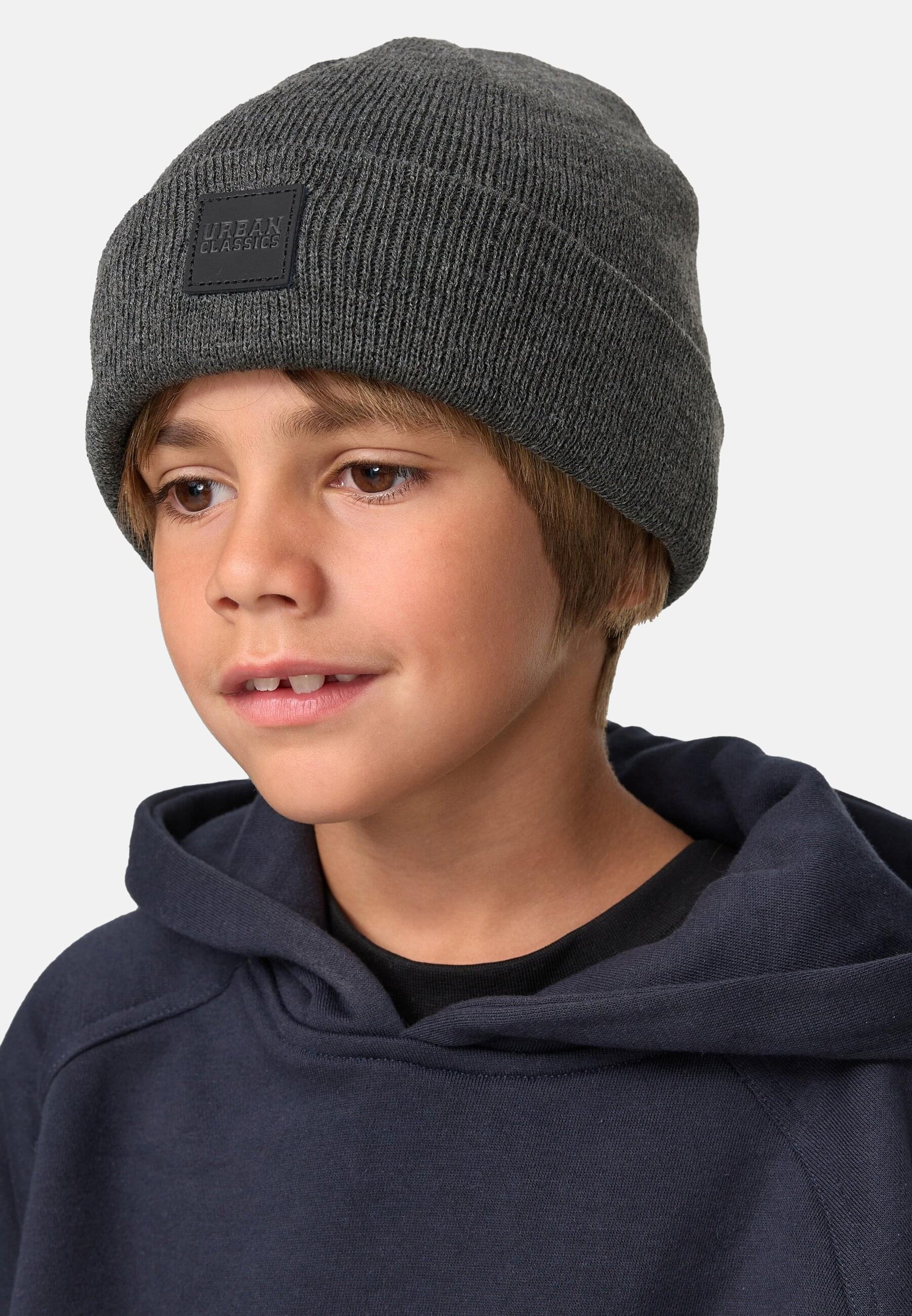 URBAN CLASSICS Beanie »Urban Classics Damen Logopatch Beanie Kids 2-Pack«, (1 St.)