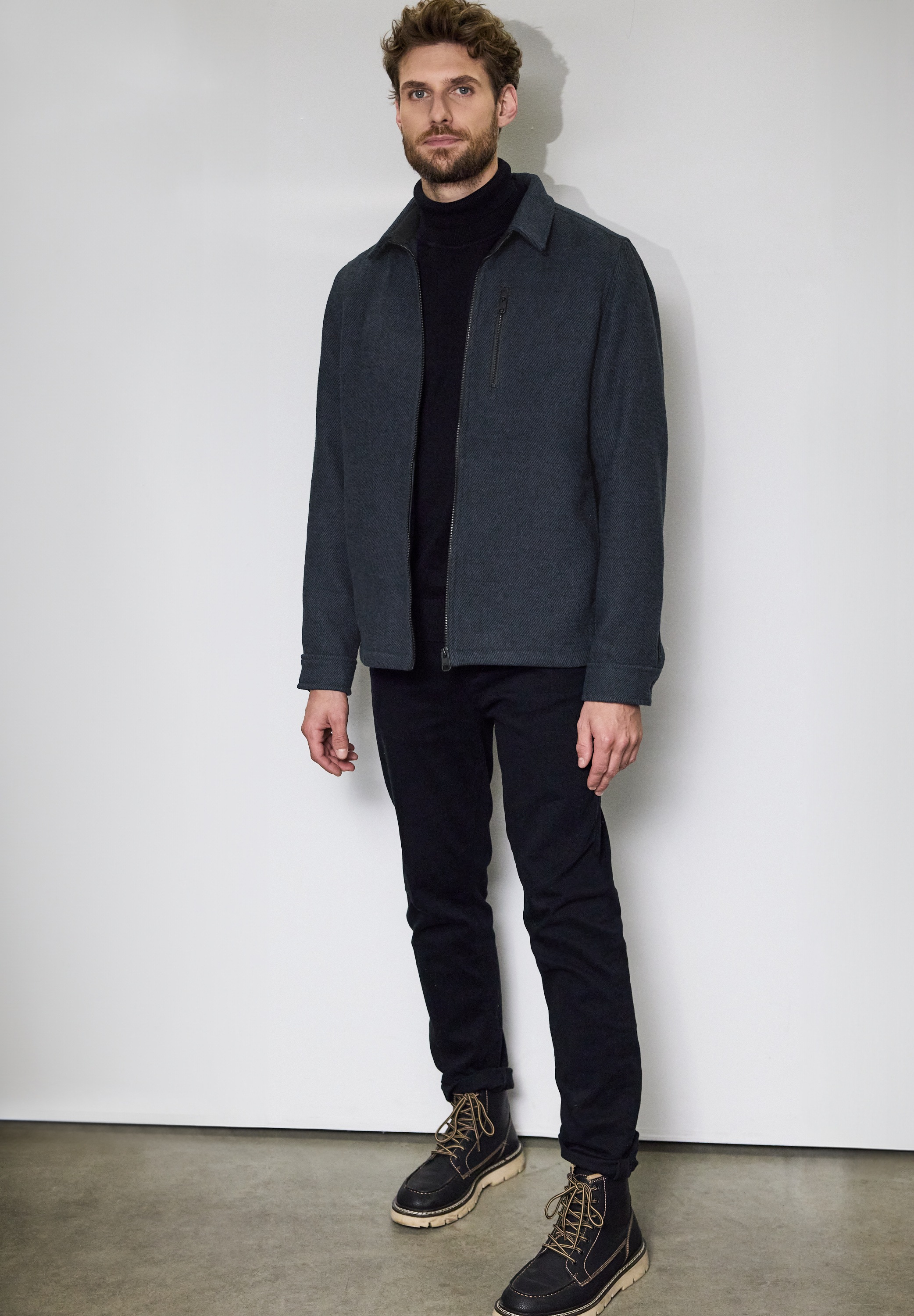 STREET ONE MEN Kurzjacke, ohne Kapuze, mit Materialmix