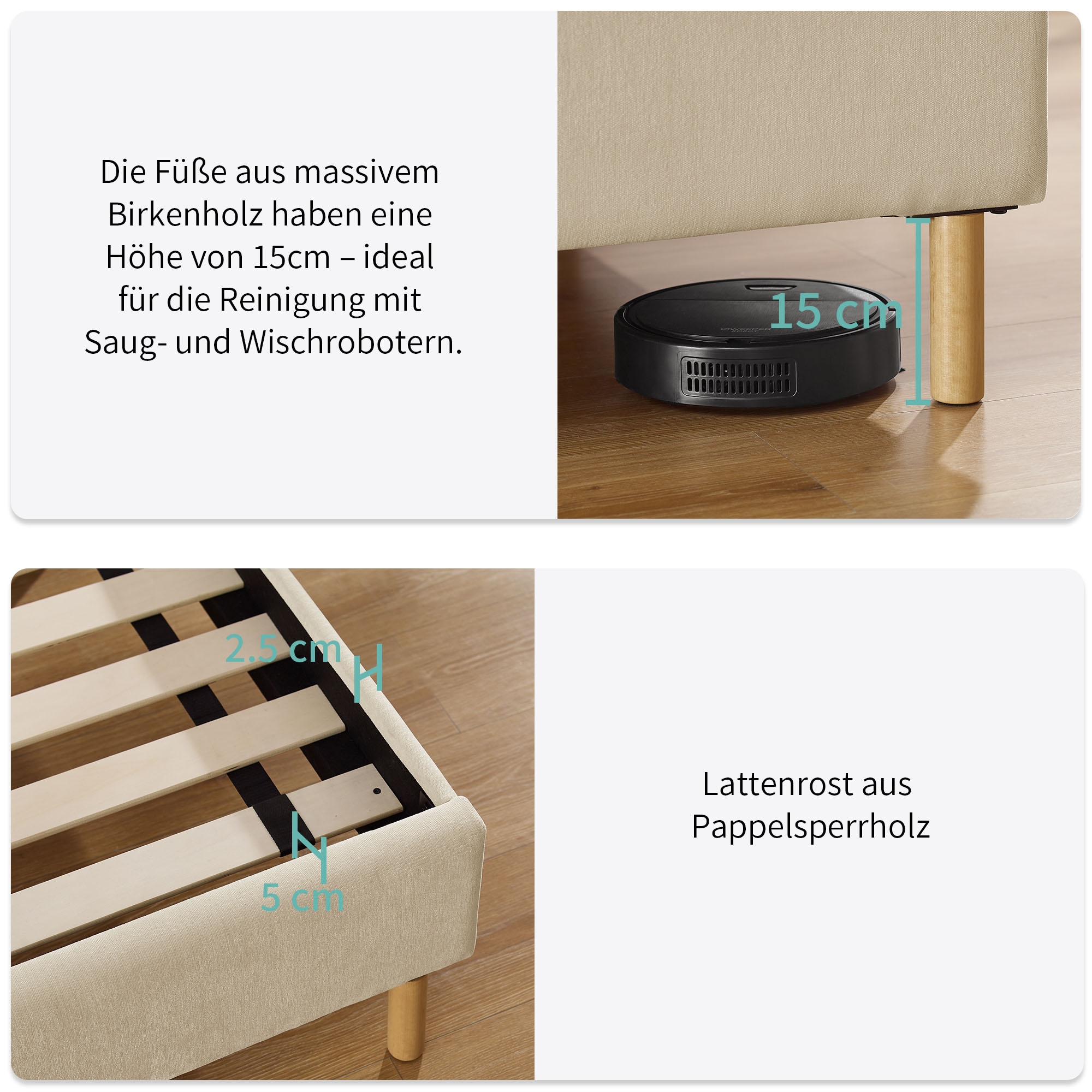 Home affaire Polsterbett »Philippiere inkl. Lattenrost« erhältlich in den Breiten 140cm & 180cm