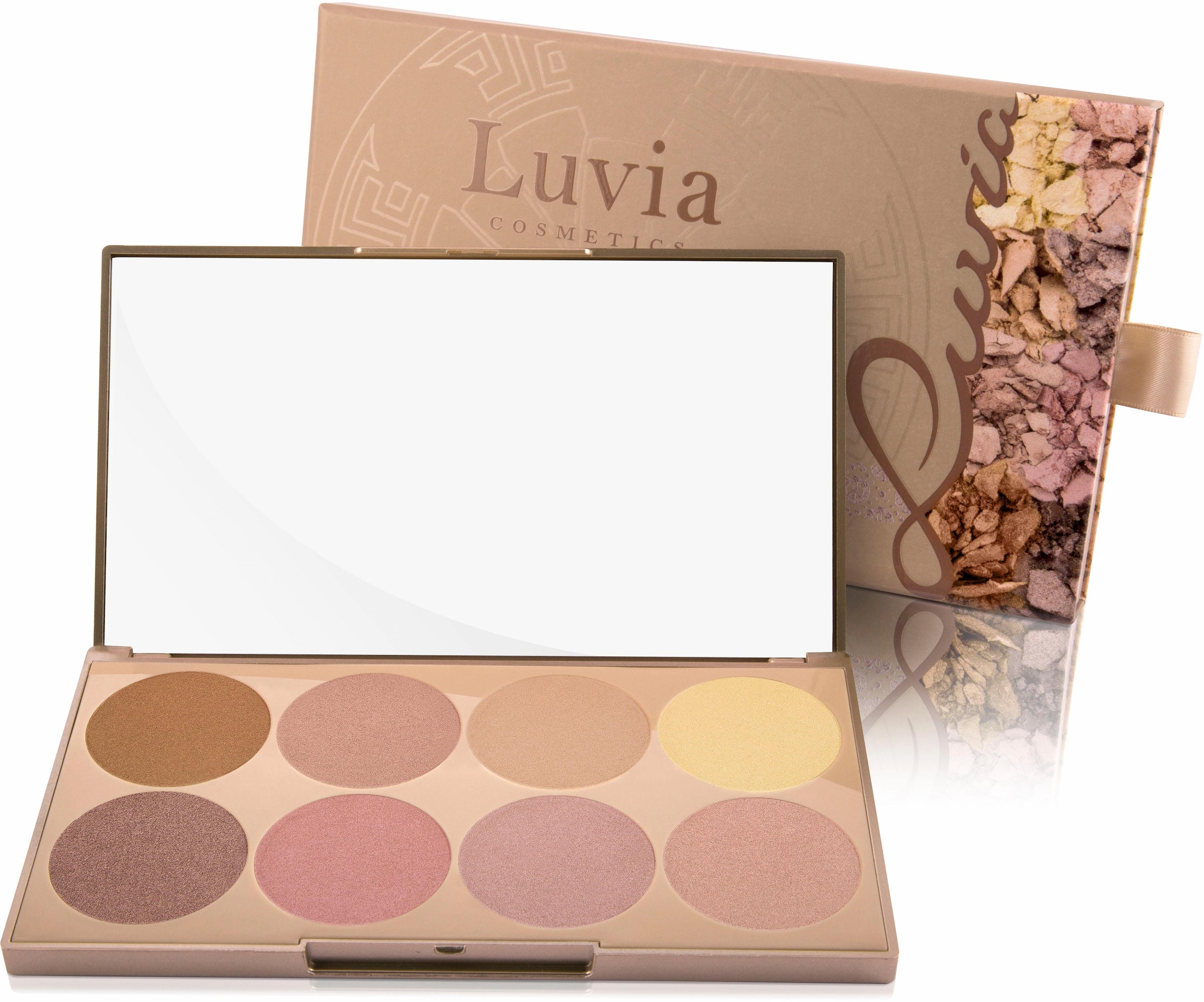 Shades (8 Cosmetics Vol. Glow tlg.) Essential Highlighter-Palette Farben Contouring Luvia »Prime 8 1«