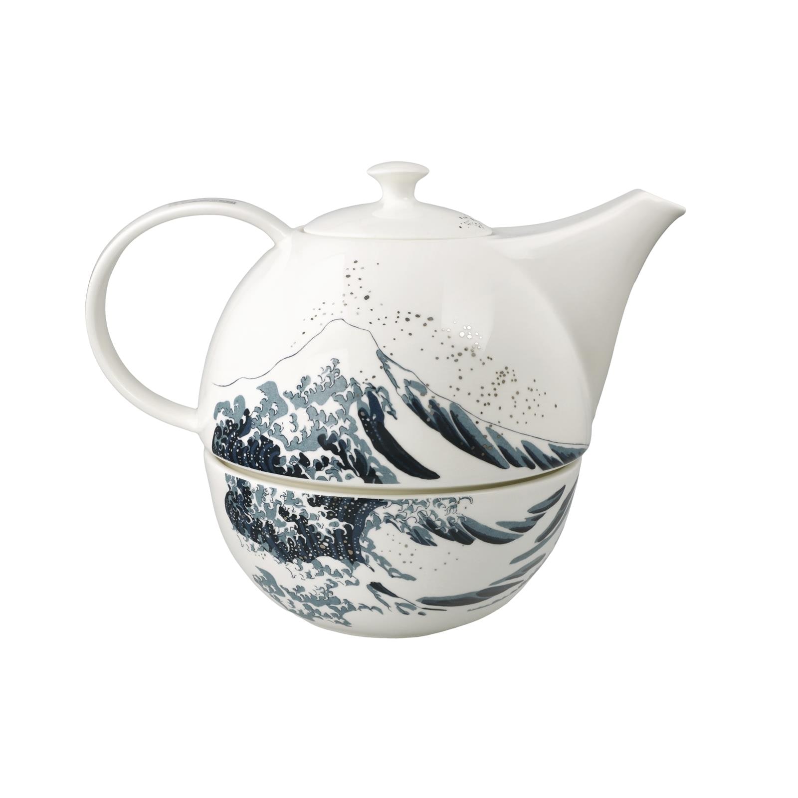 Goebel Teekanne »Teekanne mit Stövchen Katsushika Hokusai - Die große Welle 1,2 l bunt« 1 Stk. tlg. Handwäsche wird empfohlen