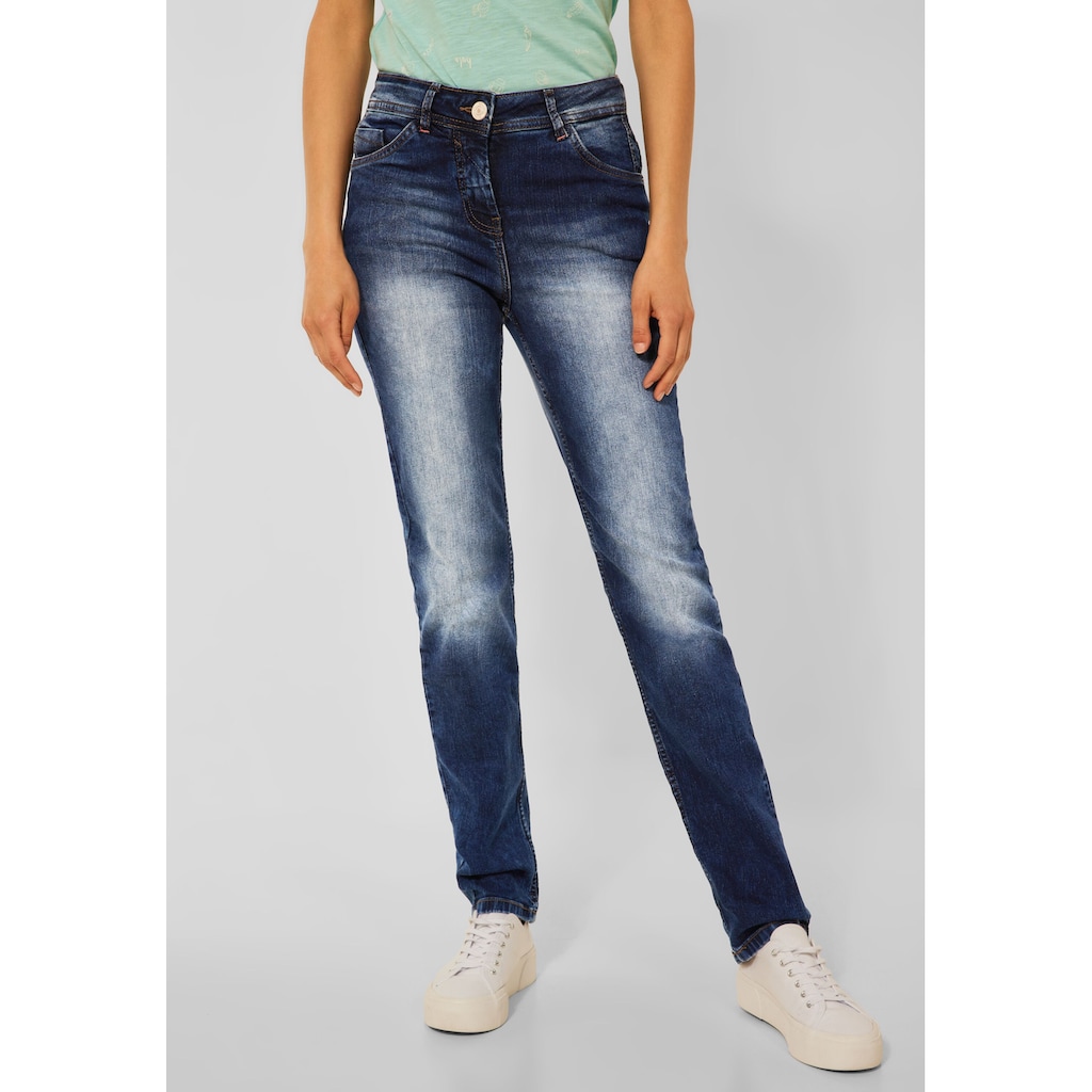 Damenmode Jeans Cecil Slim-fit-Jeans, 5-Pocket-Style mittelblau