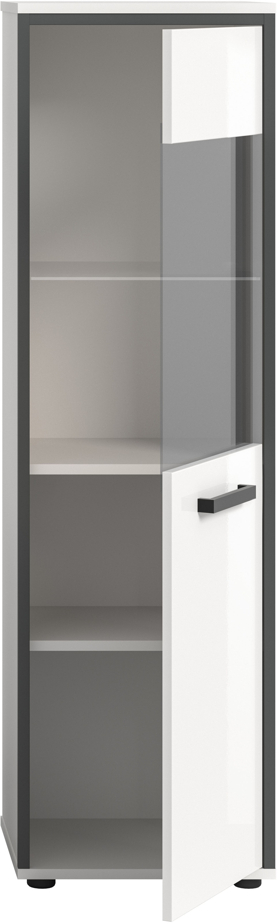 welltime Midischrank »KAJO, hochglanz Front, 1 Glastür, 1 Glas Einlegeboden, 4 Fächer« 1 Stk. tlg. Badschrank, Midischrank, Bad, Badezimmer