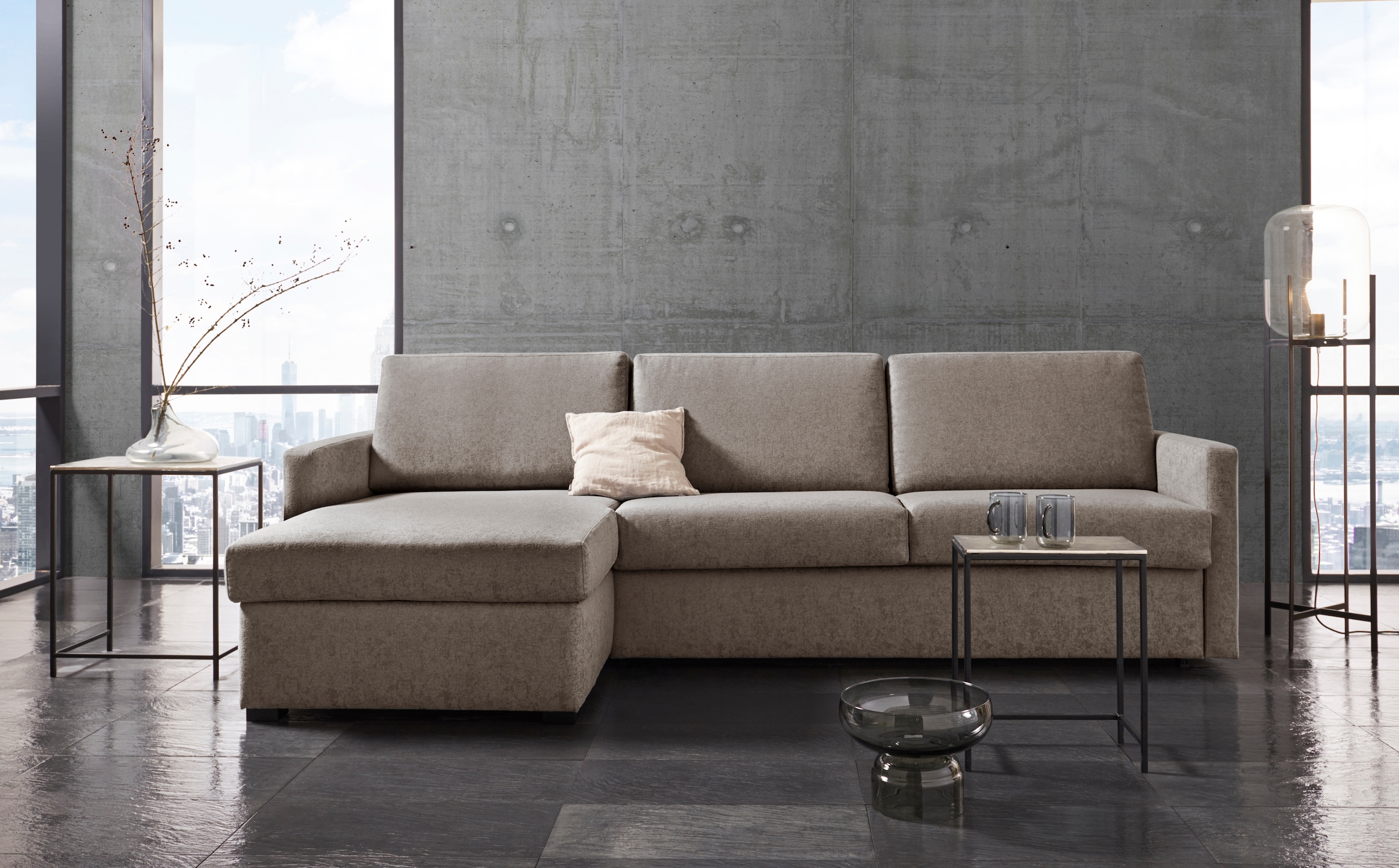 Home affaire Schlafsofa "GOLDPOINT Ecksofa 264 cm, Liegefläche (140/200cm), günstig online kaufen