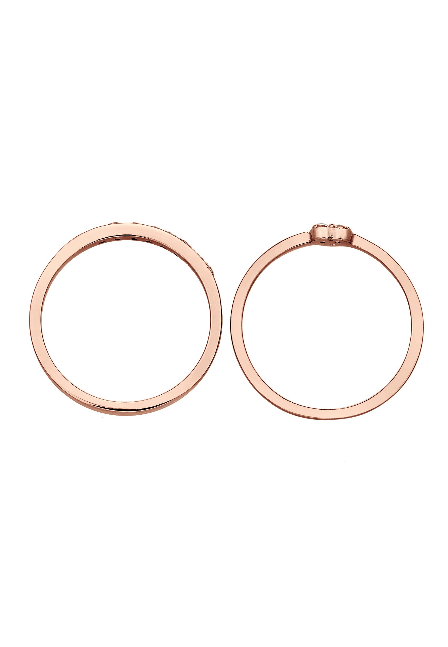Elli Solitärring »Herz Memoire Zirkonia 2er Set 925 Silber«