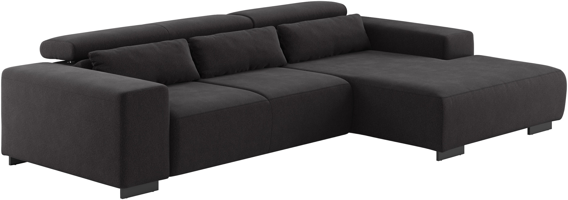 COTTA Ecksofa »Side L-Form, mit Kopfteilverstellung & 3 Nierenkissen«, optional motorische Sitztiefenverstellung