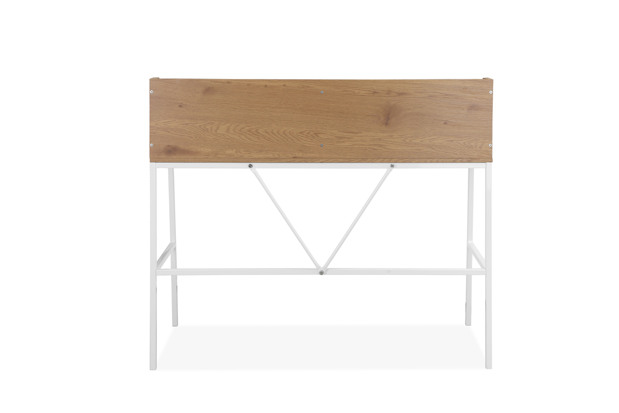 Schreibtisch OTTO HOME "Jaxson", weiß (eiche, weiß, weiß, eichefarben), B:120cm H:106cm T:50cm, Tische, Schreibtisch, weißes Gestell aus Metall, Breite 120 cm 3