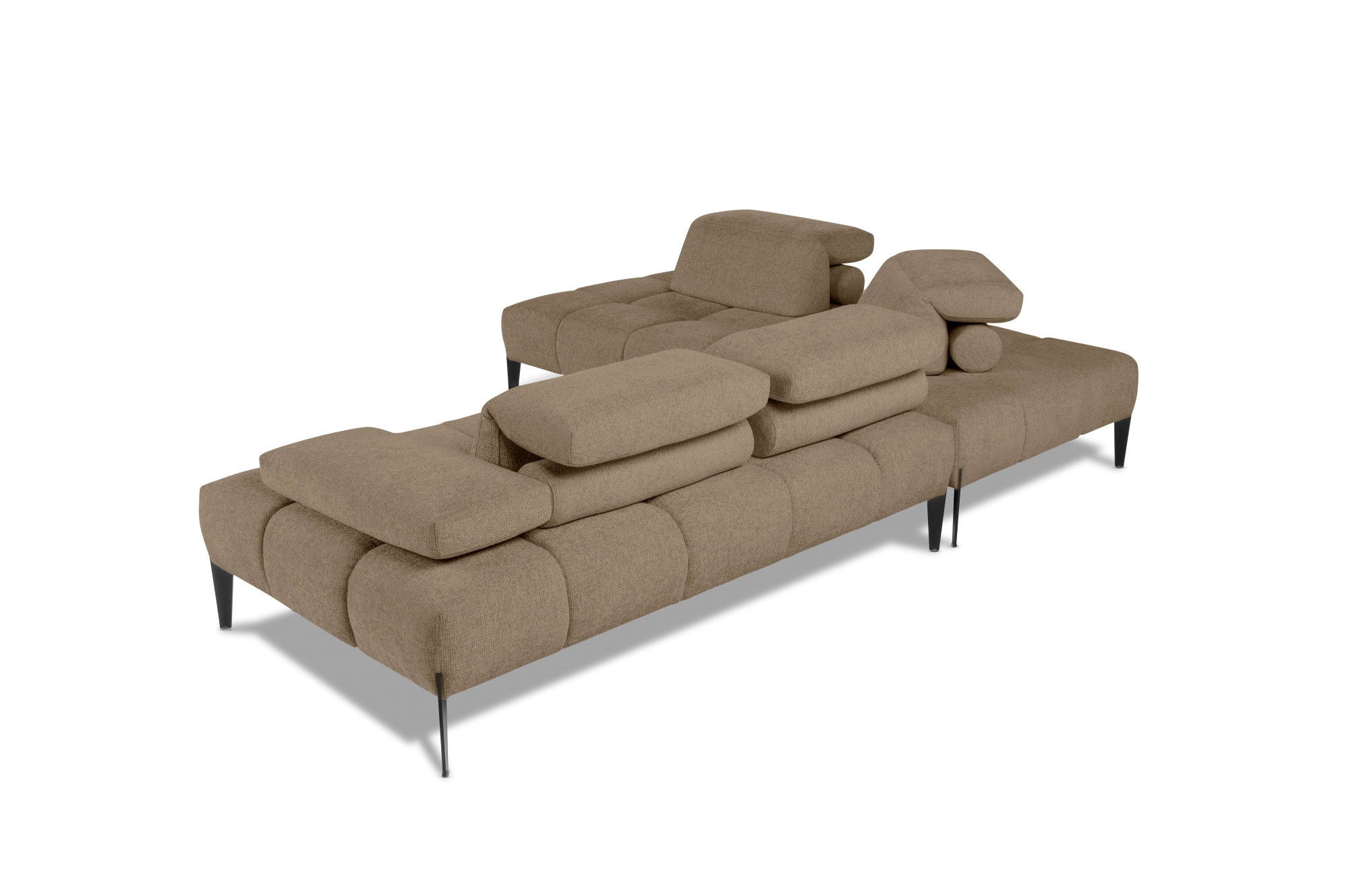 CALIA ITALIA Ecksofa »Skyline, Made in Italy, Design-Sofa, L-Form, mit Sitztiefenverstellung« verstellbare Armlehne und Kopfstütze für maximalen Komfort