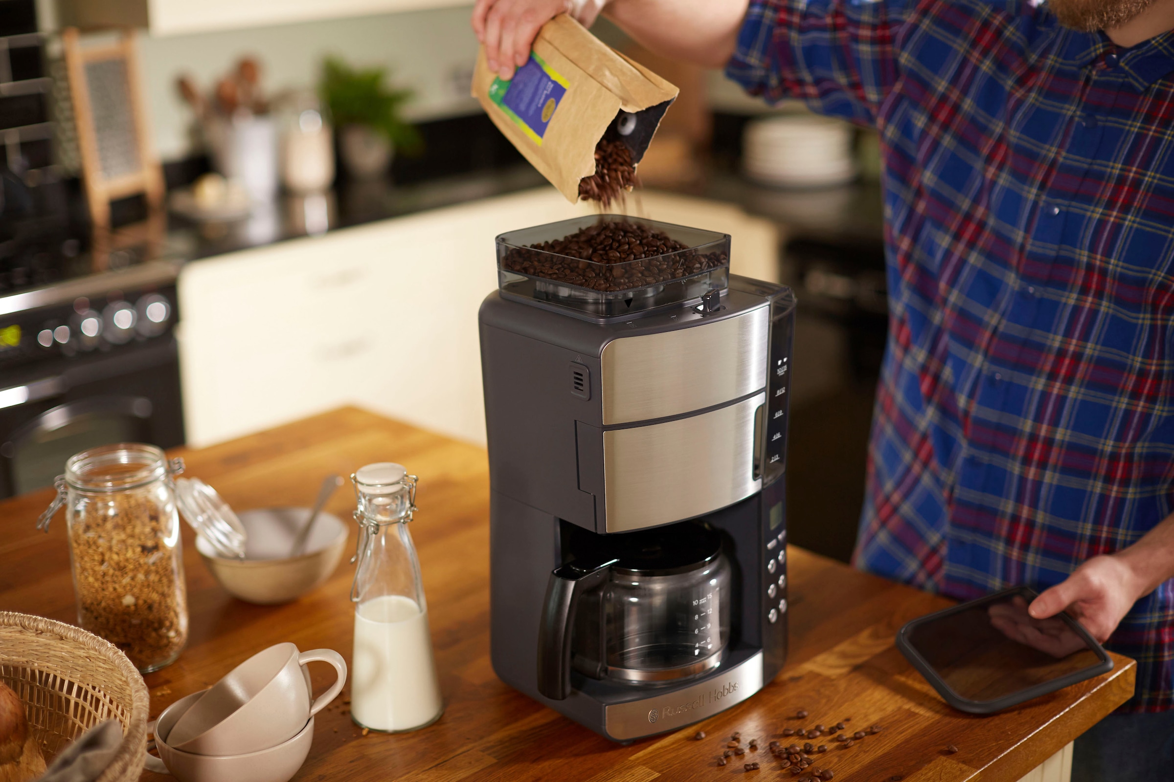 Kaffeemaschine mit Mahlwerk Brew »Grind 1,25 Kaffeekanne, 25610-56«, BAUR 1x4 | l RUSSELL HOBBS Papierfilter, &