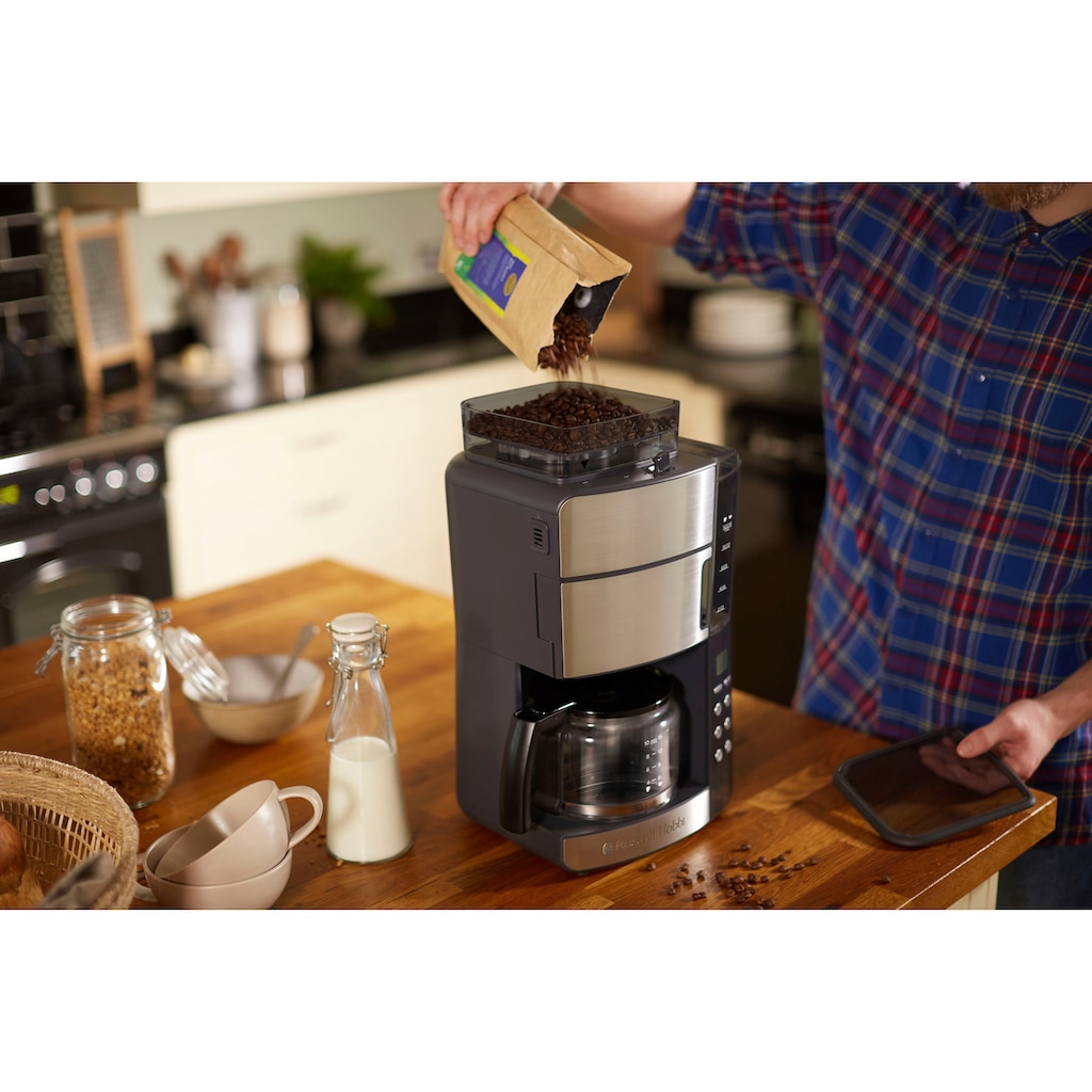 RUSSELL HOBBS Kaffeemaschine mit Mahlwerk »Grind & Brew 25610-56«, 1,25 l Kaffeekanne, Papierfilter, 1x4