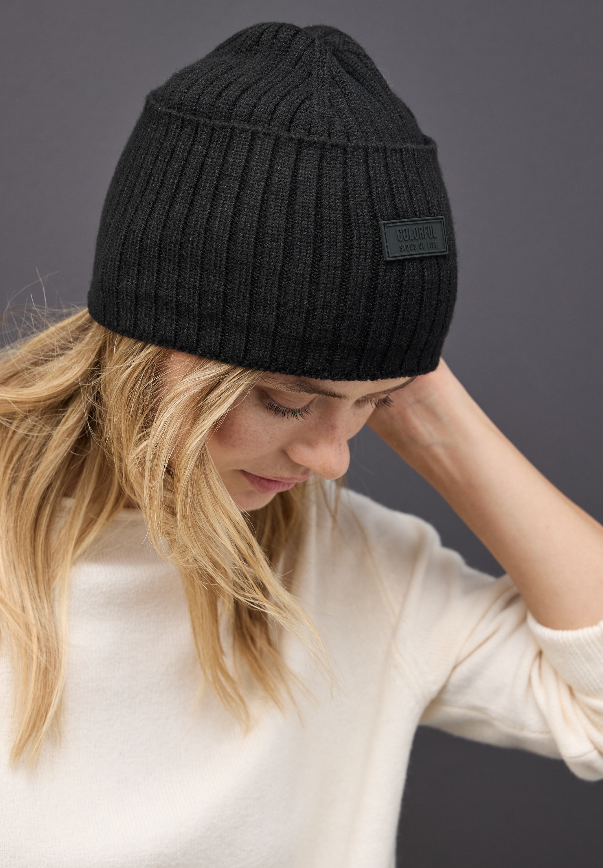 STREET ONE Strickmütze in softem Material-Mix