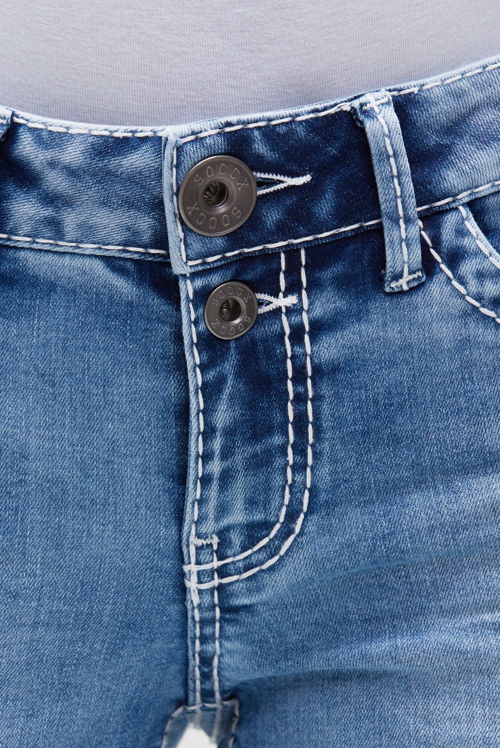 SOCCX Regular-fit-Jeans mit Turn-Up Saum