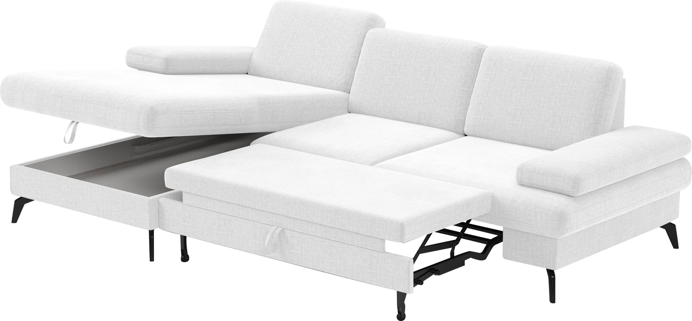sit&more Ecksofa »Morris L-Form, inkl. Sitztiefenverstellung«, wahlweise mit Armteilverstellung, Bettfunktion & Bettkasten