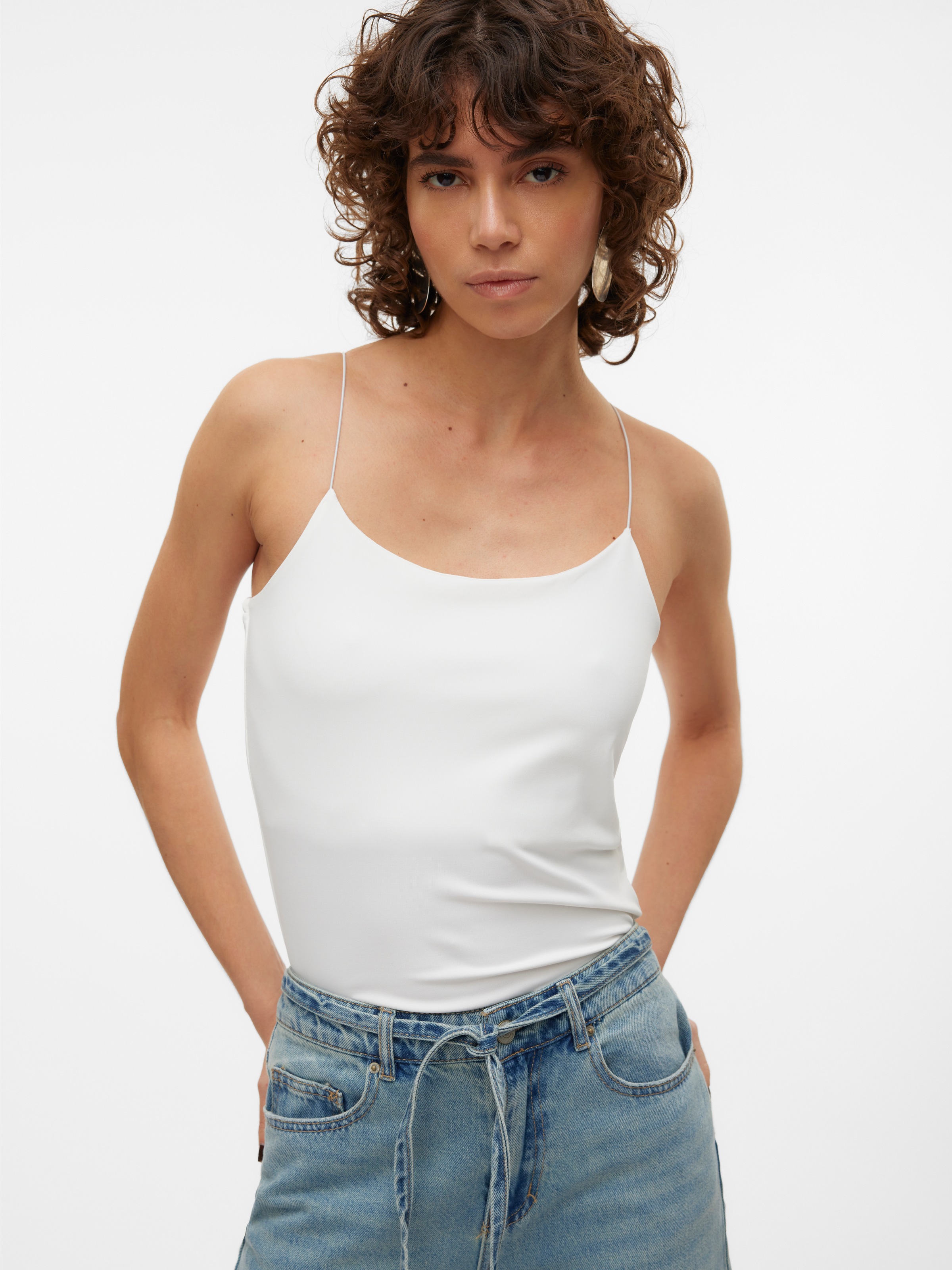Vero Moda Spaghettitop "VMMILLION SHORT SINGLET TOP JRS NOOS" Materialmix günstig online kaufen