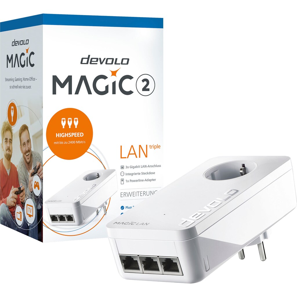 DEVOLO LAN-Router »Magic 2 LAN triple Ergänzung (2400Mbit, 3x GbitLAN, Heimnetz)«