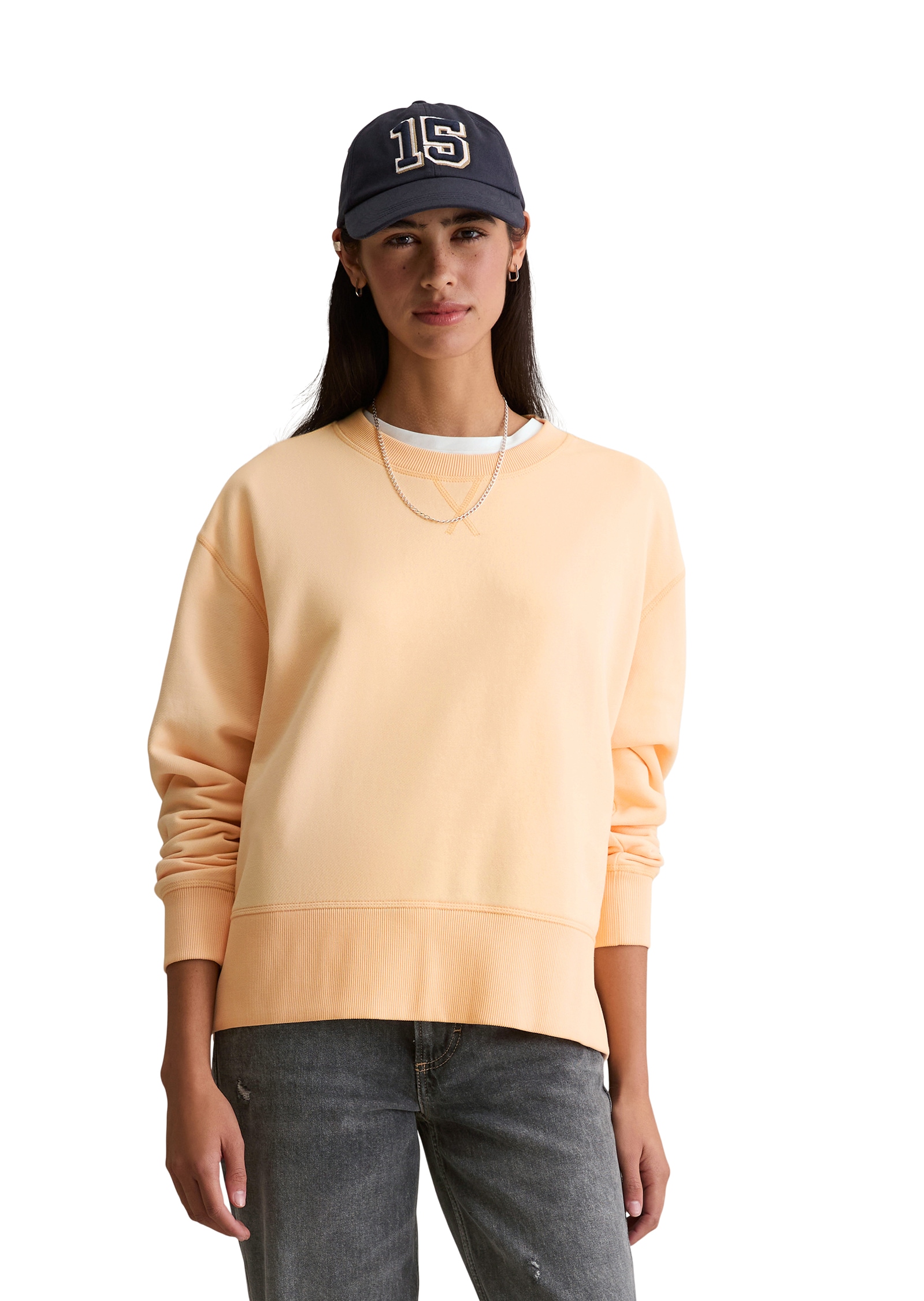 Marc OPolo DENIM Sweatshirt, basic, lockere Form, mit Seitenschlitzen günstig online kaufen