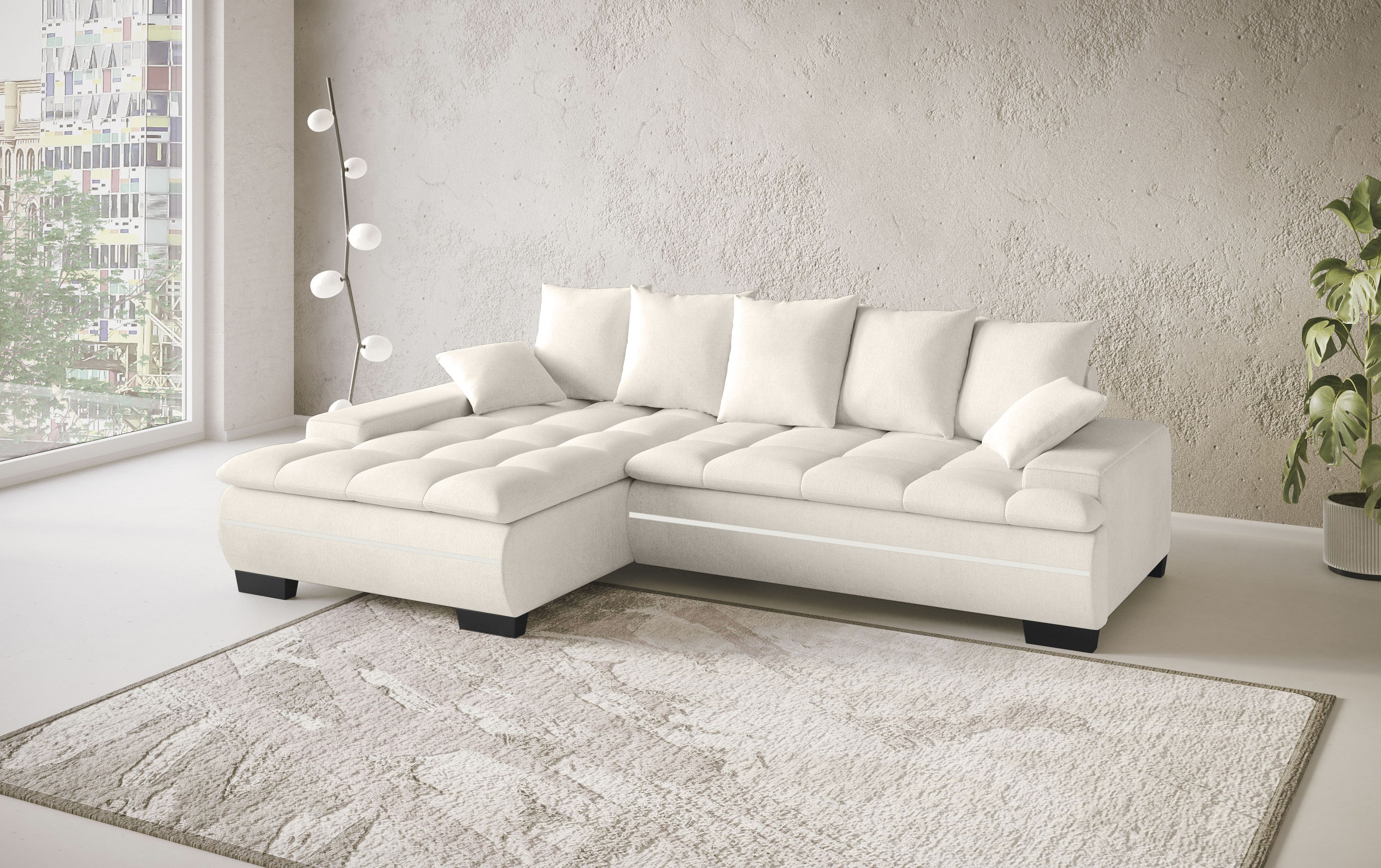 Thumbnail - Mr. Couch Ecksofa "Haiti II, L-Form", RGB-LED Beleuchtung, wahlweise mit Kaltschaum, Bett, Bettkasten