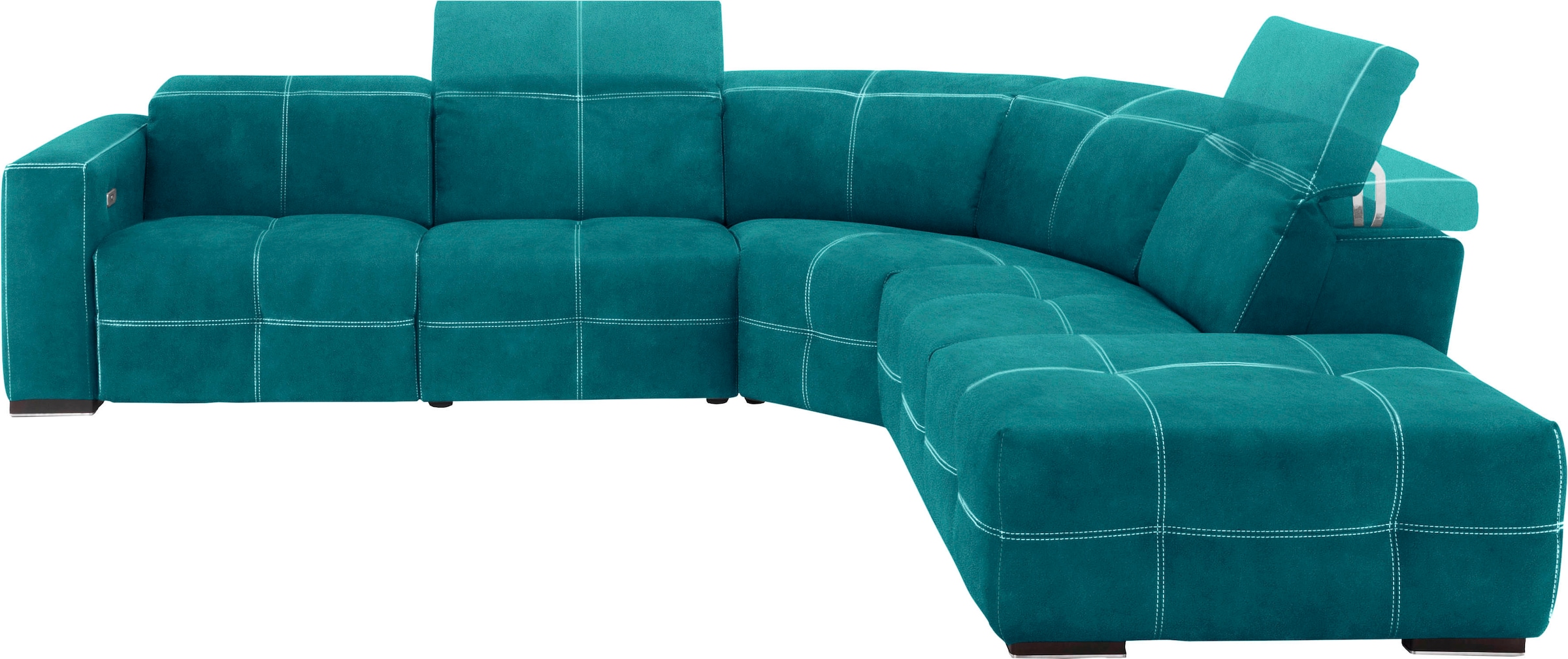 Egoitaliano Ecksofa "Sauvanne, Designsofa der Extraklasse, elegant und bequem, L-Form" wahlweise mit elektrischer Relaxfunktion, Kopfteilverstellung