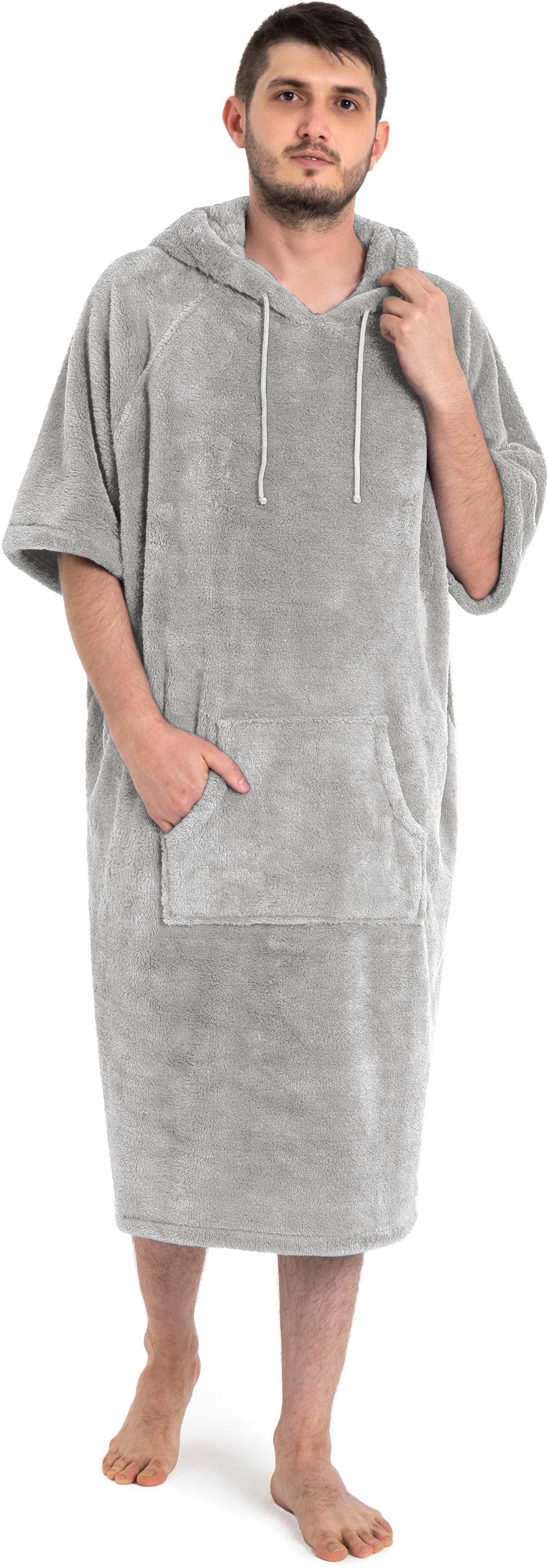 my home Badeponcho »Lillou, ideal für Sauna, Spa & im Urlaub«, (1 St.), weich und kuschelig, Fleece, Unisex, für Damen und Herren, Surfponcho