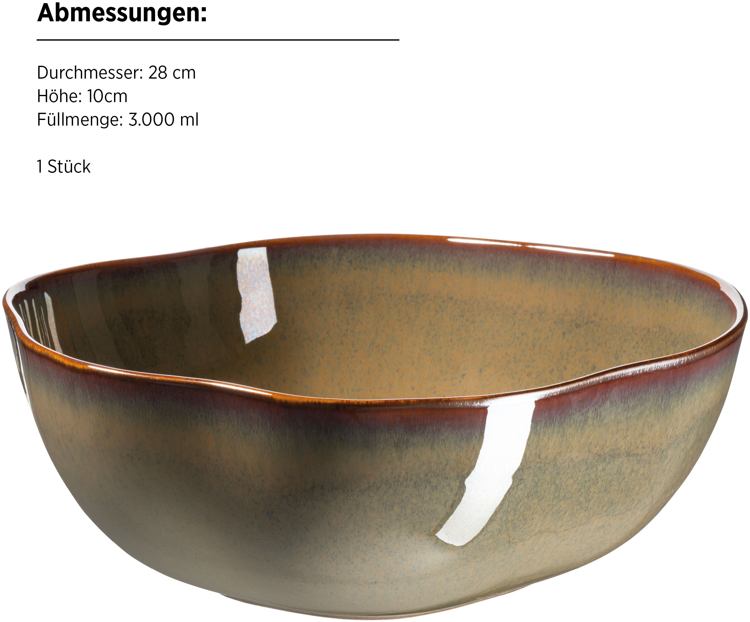 MÄSER Schüssel »Cordelia, Schüssel Set, aus Steinzeug, Ø 28 cm«, 6 tlg., aus Steinzeug