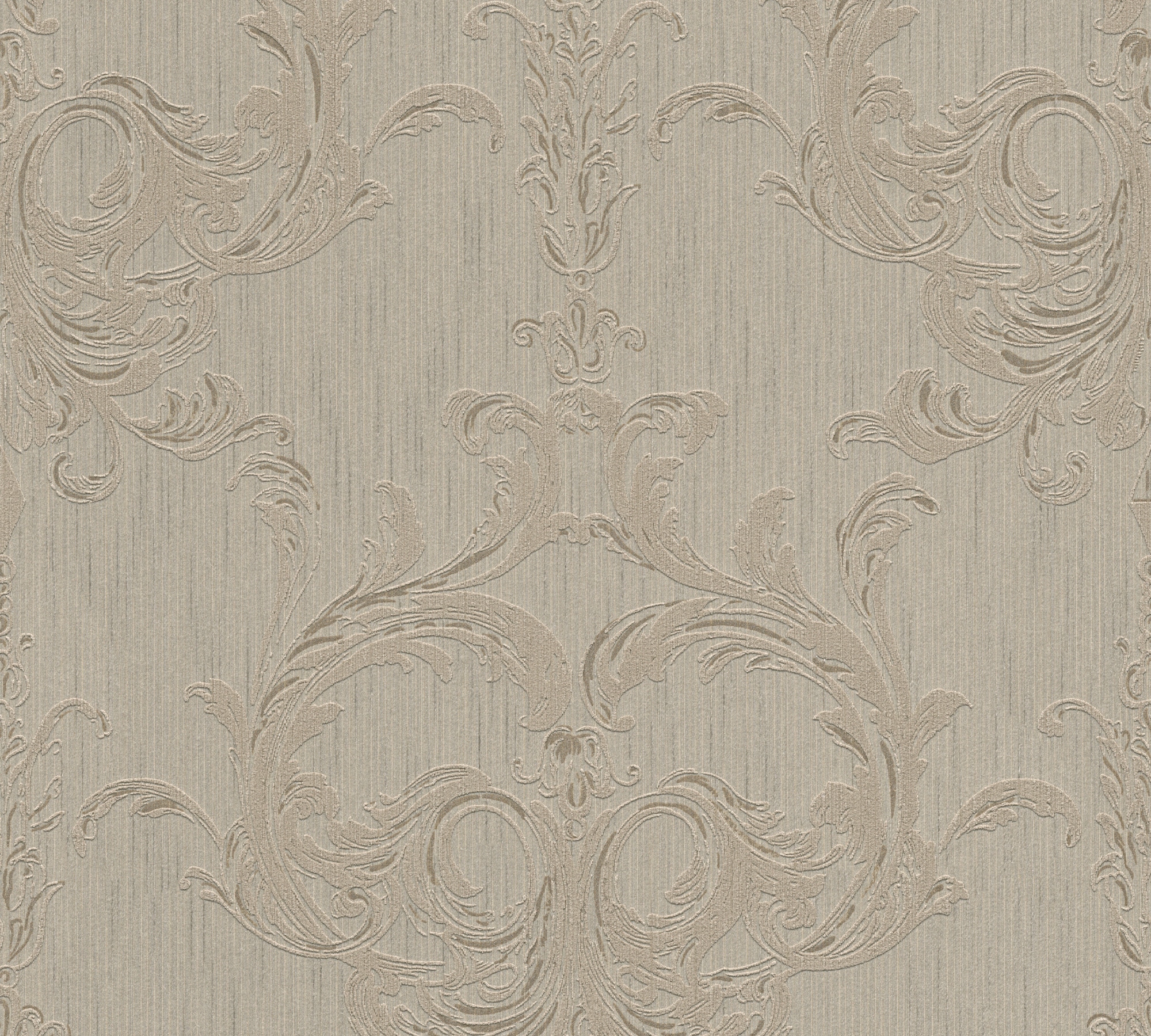 Architects Paper "Tessuto" Barock gemustert ornamental samtig Tapete Streifen Tapeten Wohnzimmer Schlafzimmer Küche modern Design