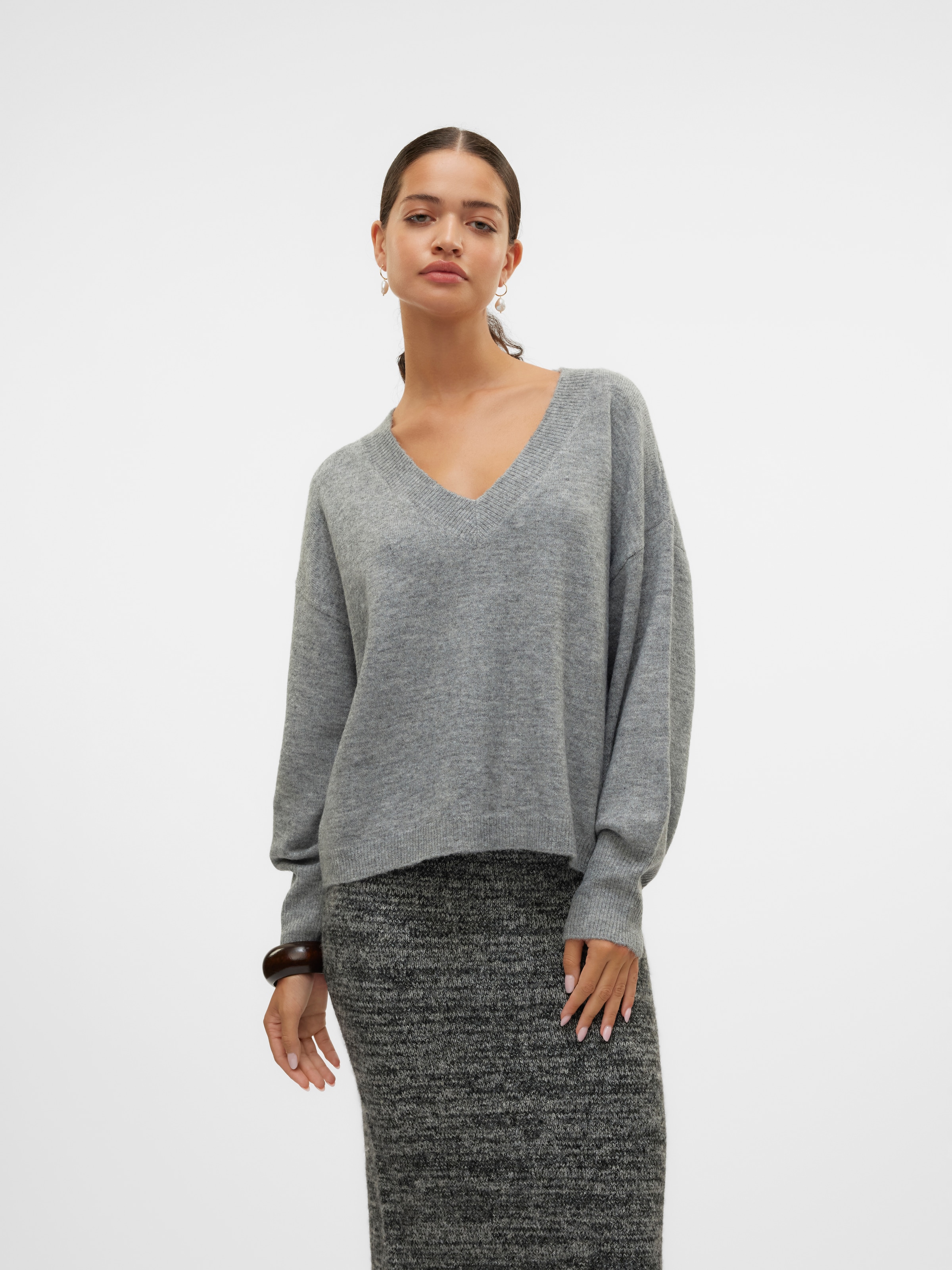 Vero Moda V-Ausschnitt-Pullover "VMJUPITER LS V-NECK PULLOVER BF" günstig online kaufen