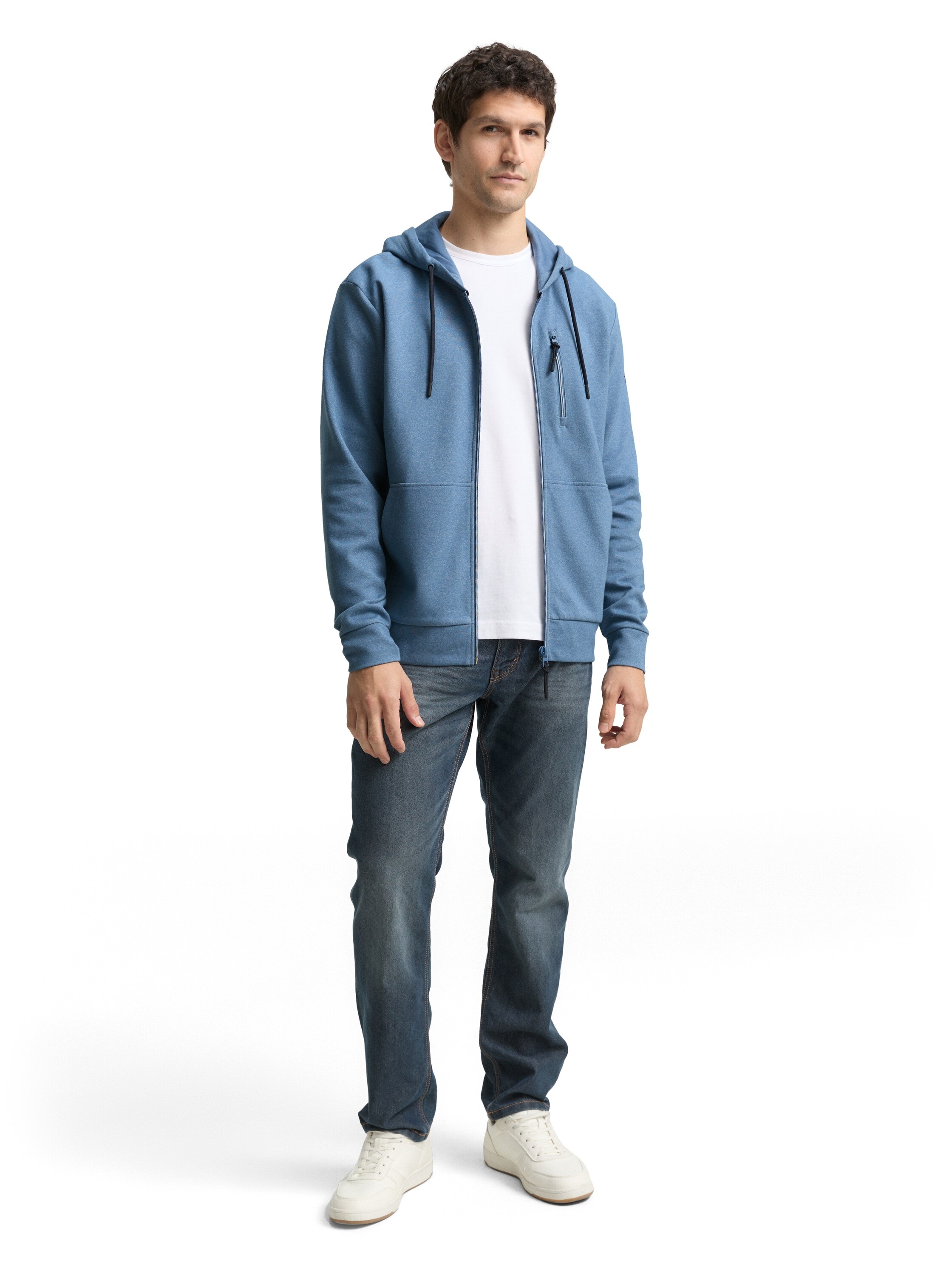 Tom Tailor Men's Hooded Sweatshirt Blue White Size S 3