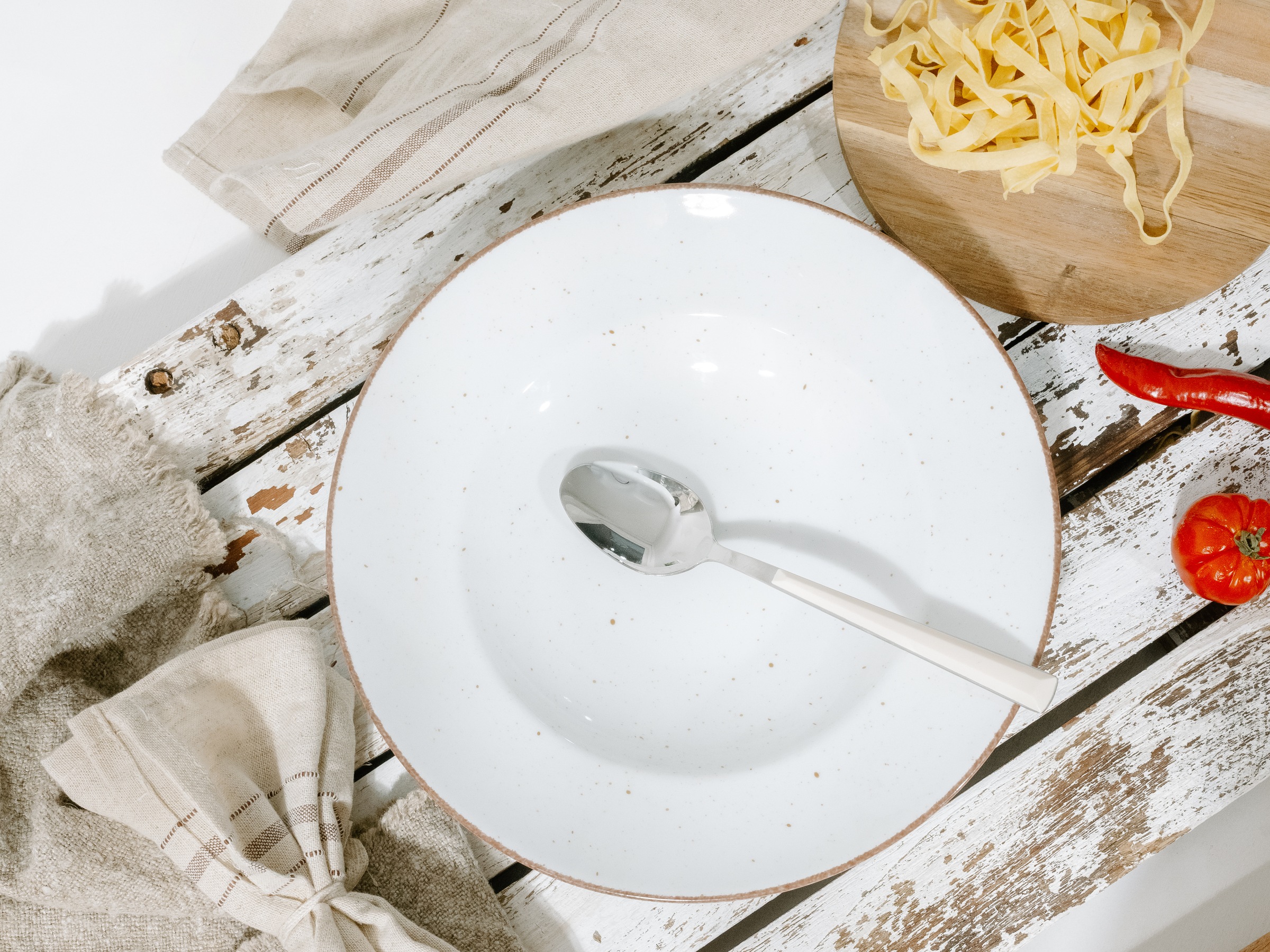 CreaTable Pastateller »Vintage Nature, Teller-Set, 4-tlg.« Naturverbundenes Design, Vielseitig einsetzbar