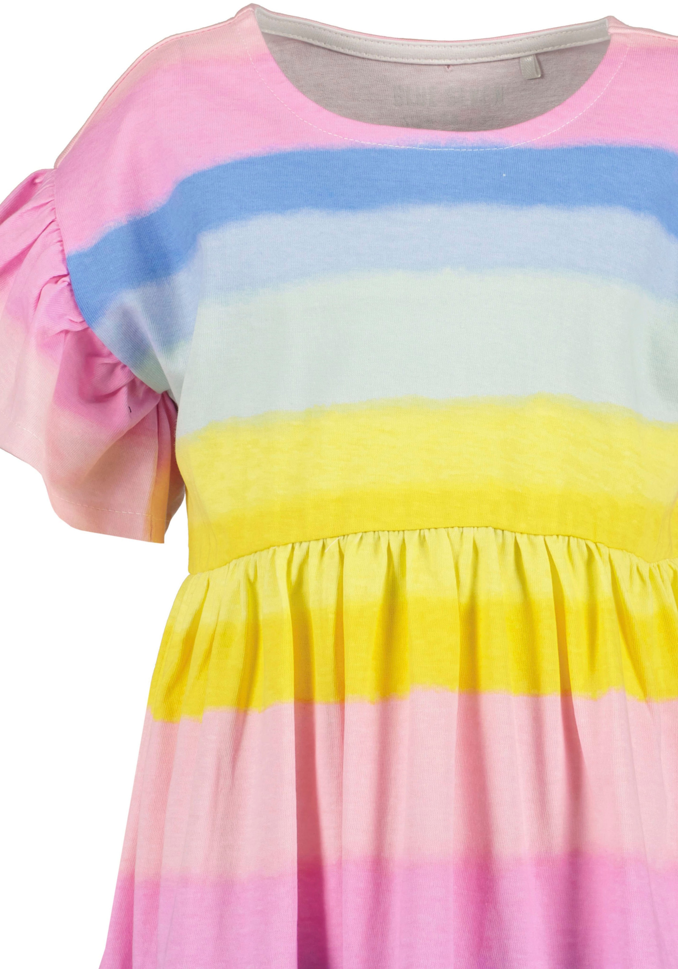 Blue Seven Sweatkleid 1 tlg. tlg. mit süßem Volants an den leicht überschnittenen Schultern