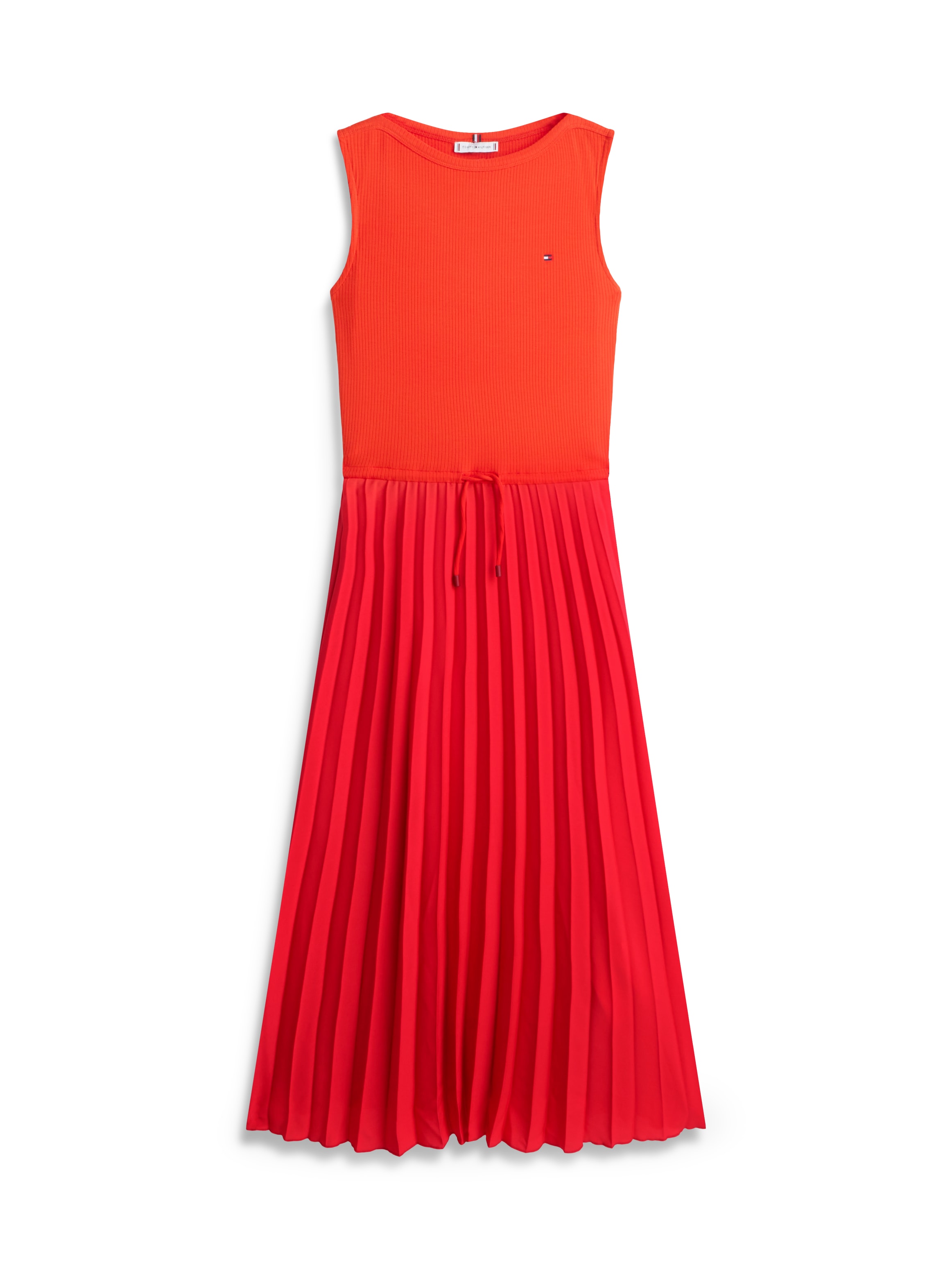Tommy Hilfiger Strickkleid »5X2 SLASH-NK MIX MEDIA DRS« Ohne Taschen mit feinen Rippen