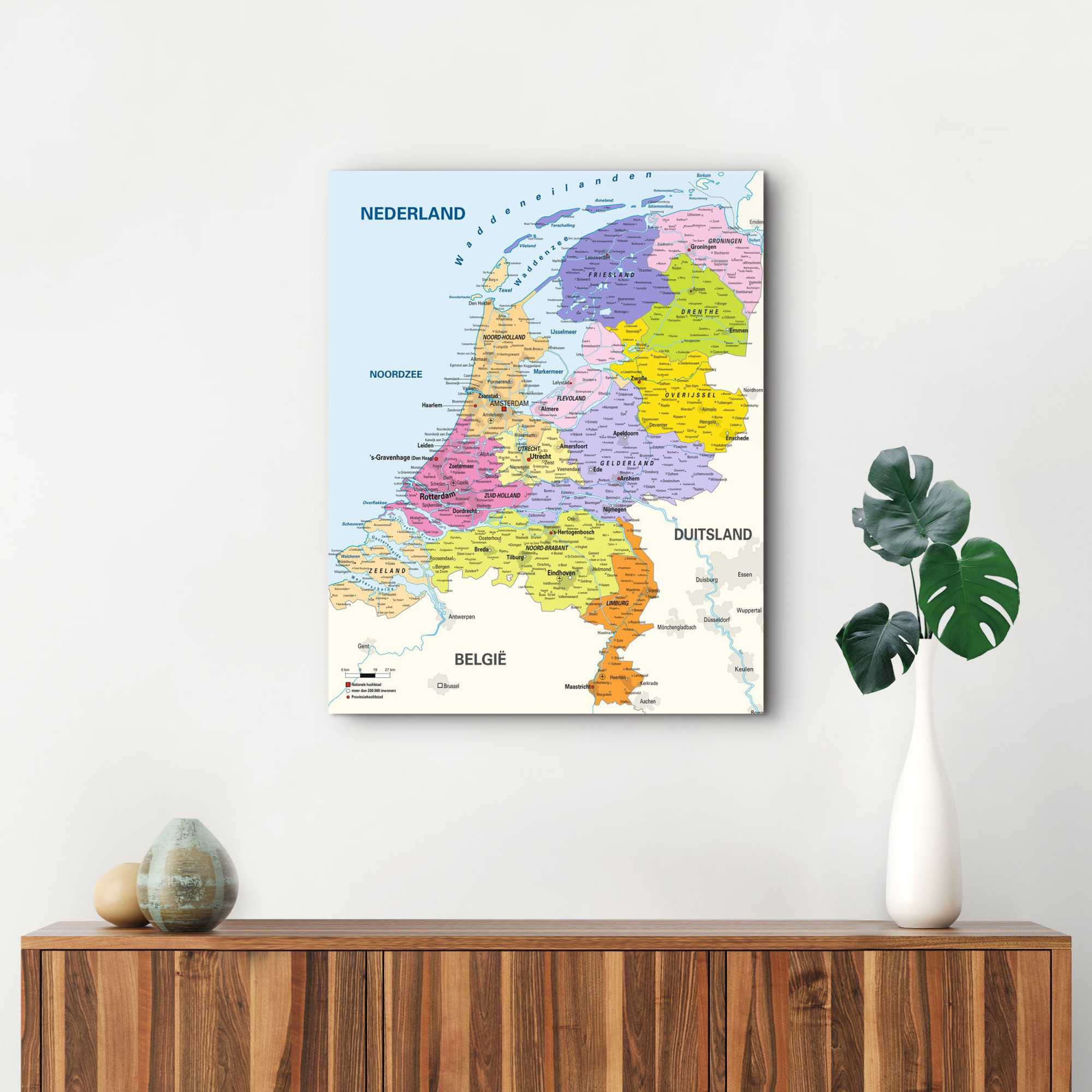 Reinders! Wandbild »Wandbild Landkarte Niederlande Holland - Niederländisch  - Städte«, Landkarten, (1 St.) bestellen | BAUR