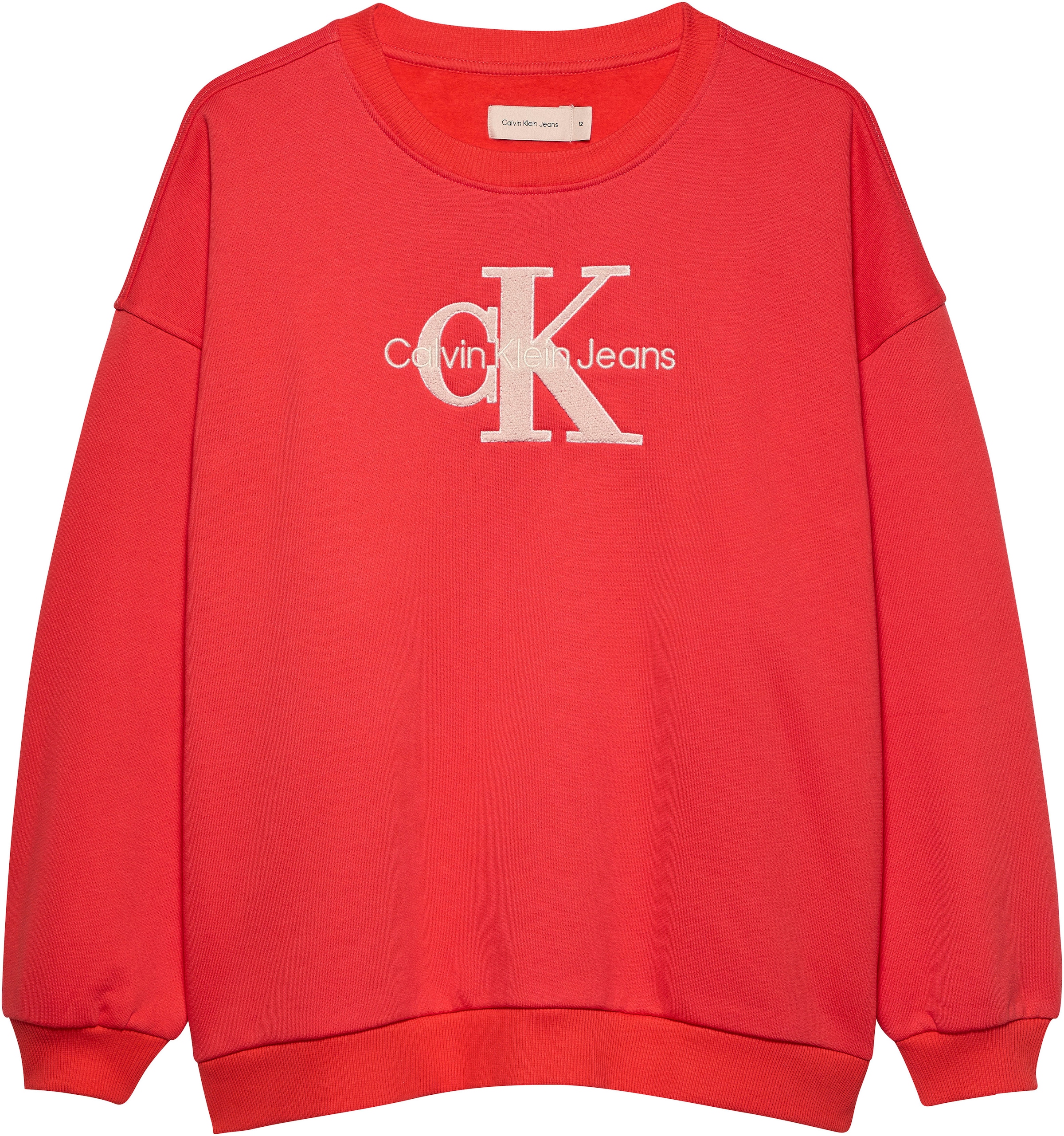 Calvin Klein Jeans Sweatshirt »Teddy Monologo Fleece Cn«, für Kinder bis 16 Jahre und mit Stickerei