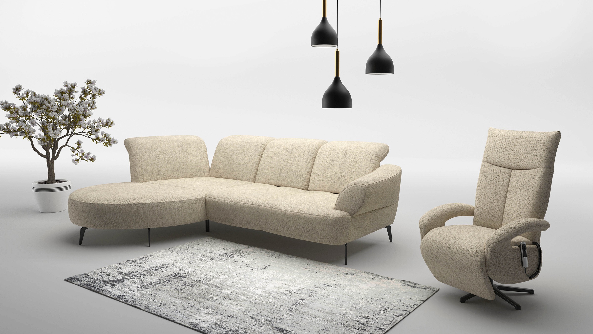 sit&more Ecksofa »Dance«, inkl.System Click&Seat und Sitztiefenverstellung