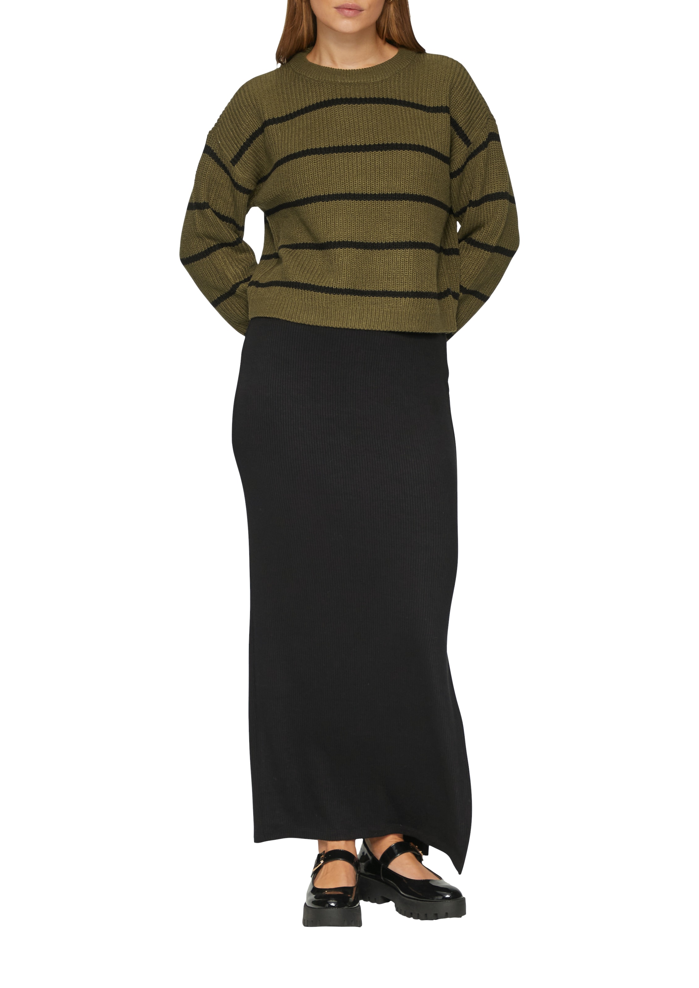 QS Rundhalspullover mit Streifenmuster