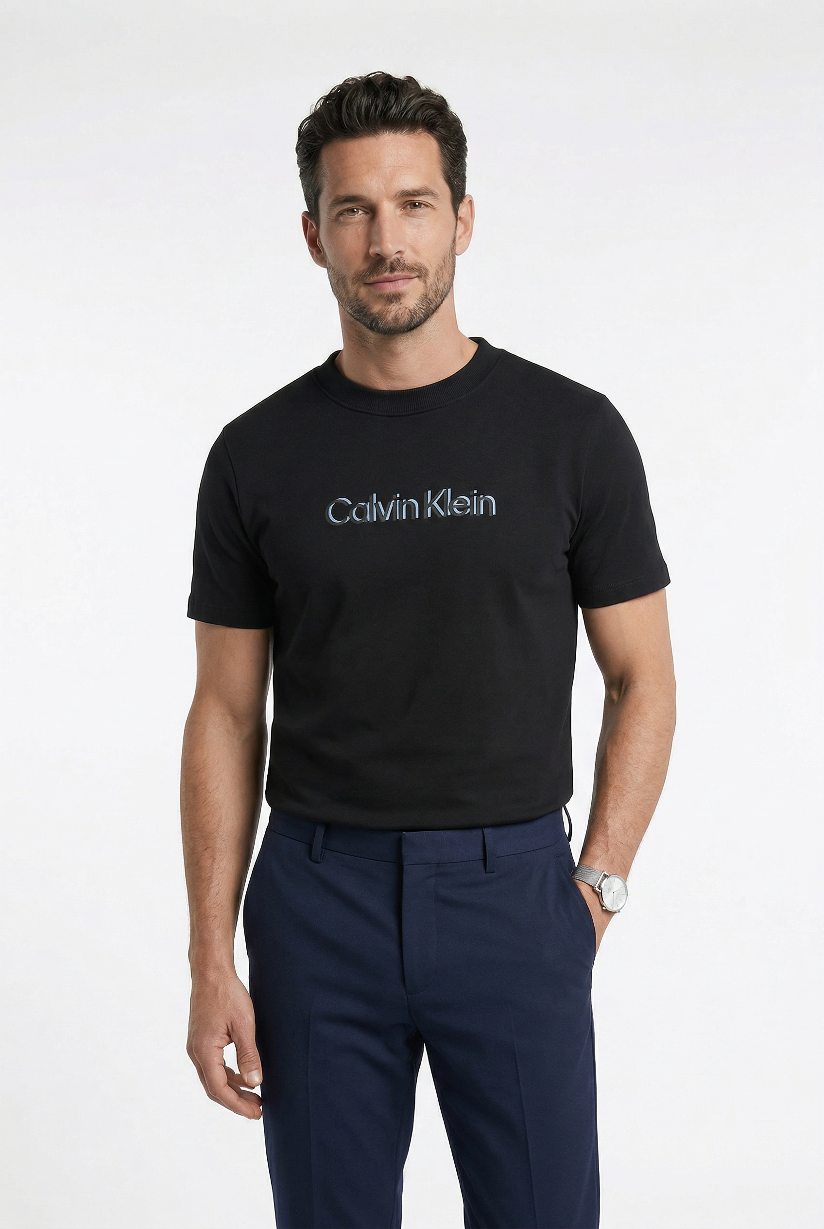 Calvin Klein T-Shirt Logoschriftzug, Rundhalsausschnitt, Regular Fit, reine Baumwolle