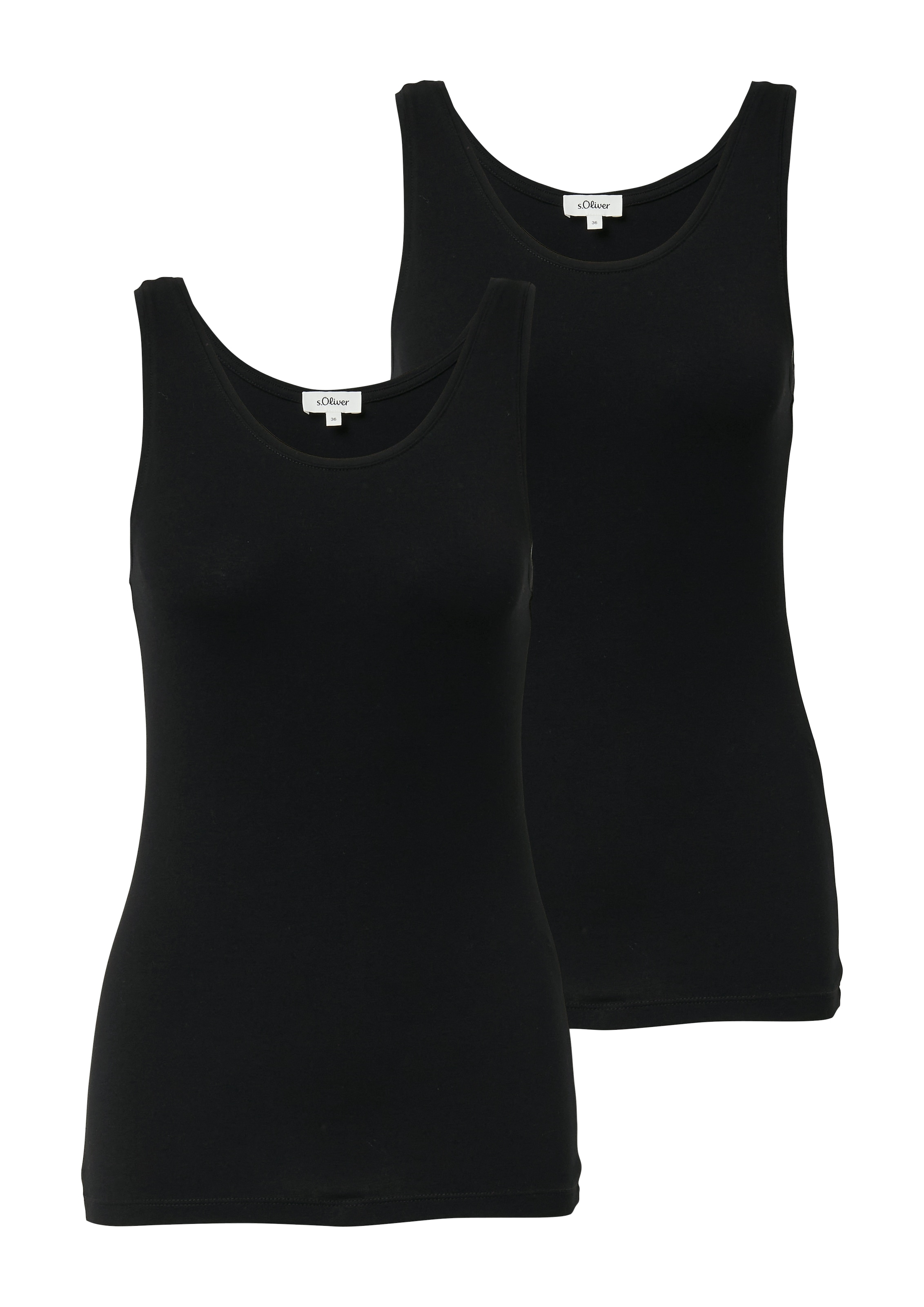 s.Oliver Tanktop, (2 tlg.), 2-er Pack, Sommertop, mit Stretch günstig online kaufen