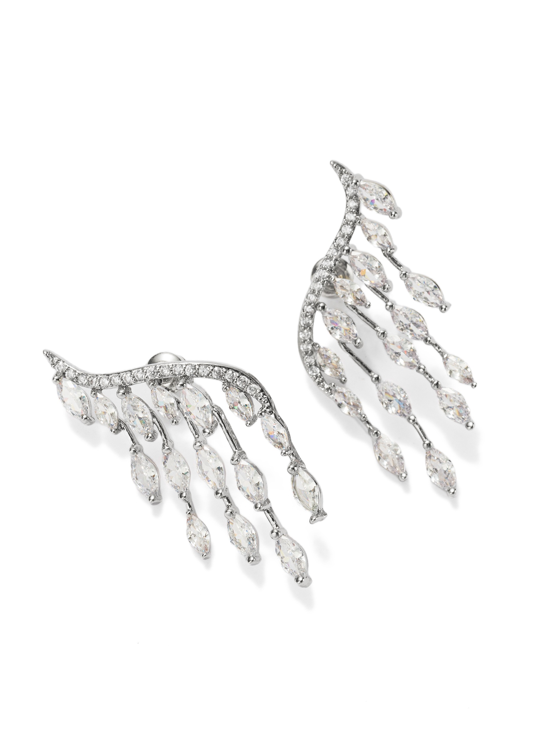 Aniston JEWELRY & WATCHES Paar Ohrstecker »Schmuck Geschenk Kupfer Ohrschmuck Ohrringe Engelsflügel Wasserfall« Made in Germany - mit Zirkonia (synth.)