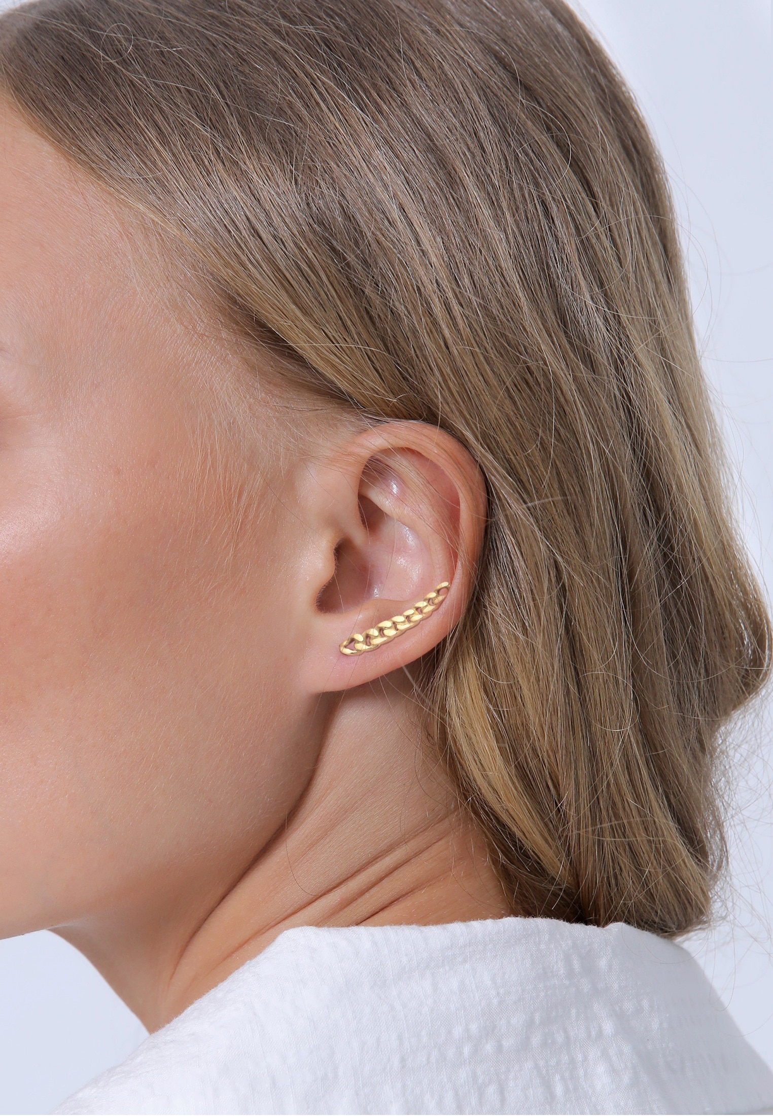 Elli Single-Ohrhaken »Single Earclimber Panzerkette 925 Sterling Silver«