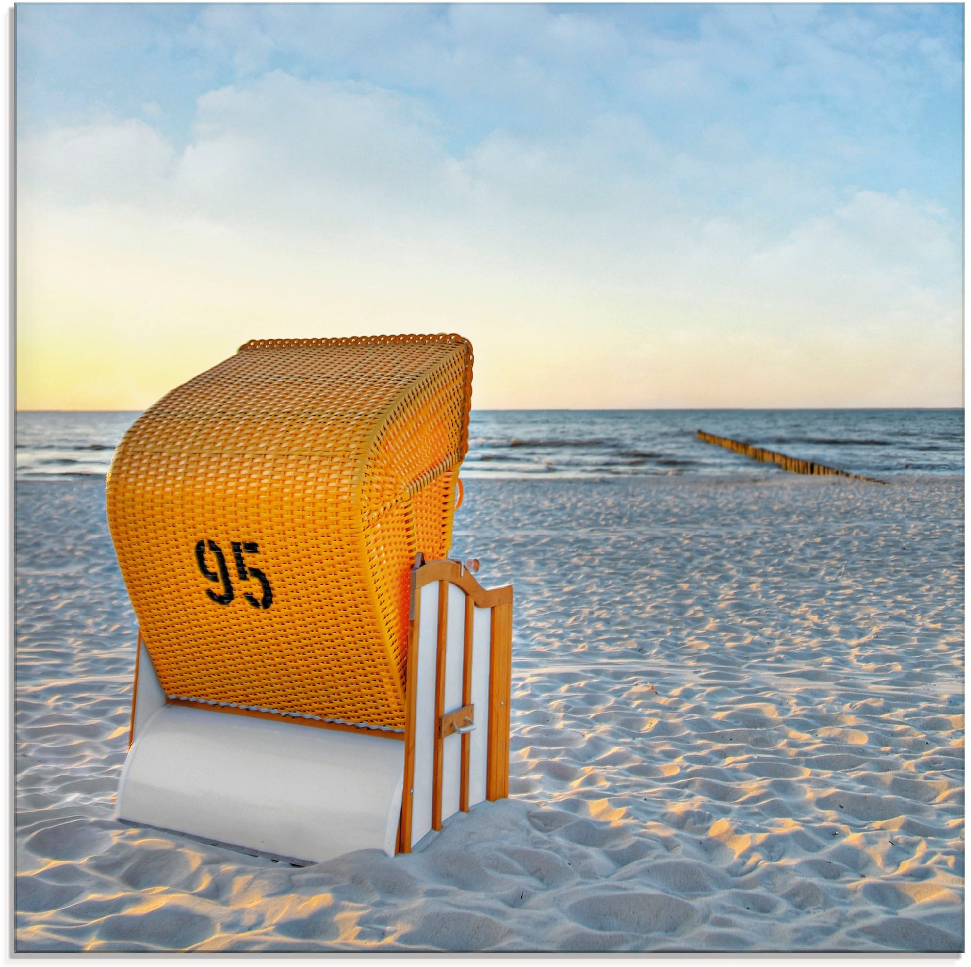Artland Glasbild "Ostsee7 - Strandkorb" Strand 1 Stk. tlg. in verschiedenen günstig online kaufen