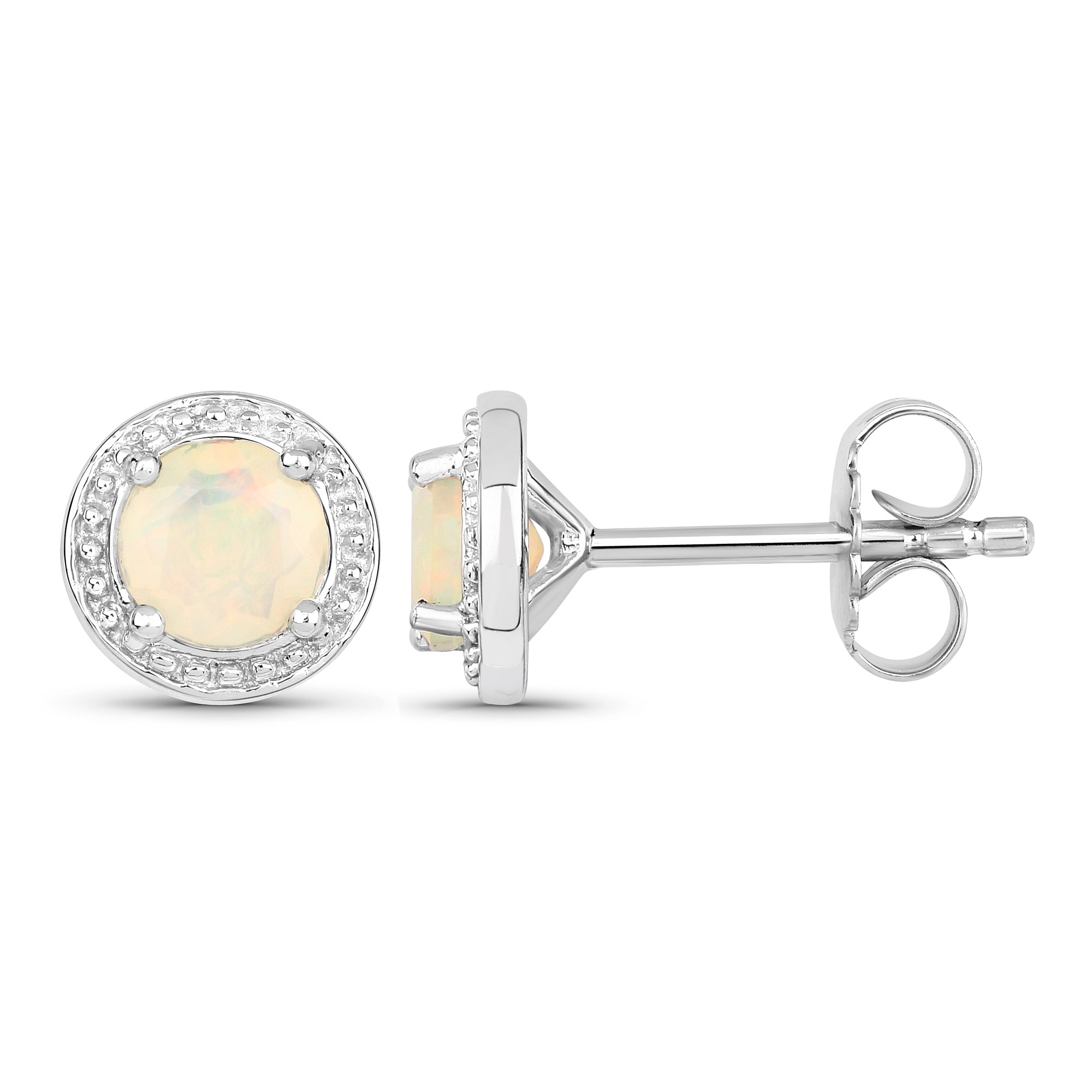 Vira Jewels Paar Ohrstecker »Silber 925 rhodiniert mit echtem Opal 5mm«