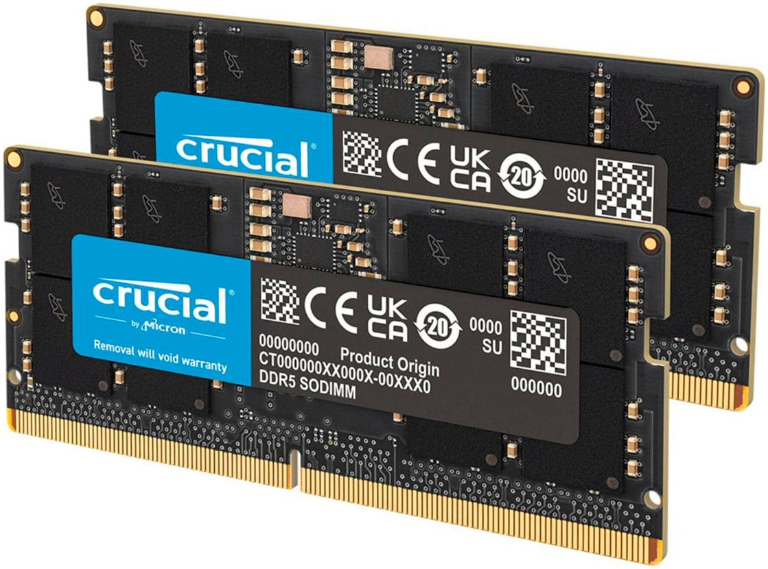 Crucial Laptop-Arbeitsspeicher »DDR5-5600 Kit 128GB (2x64GB) SODIMM CL46 16Gbit«
