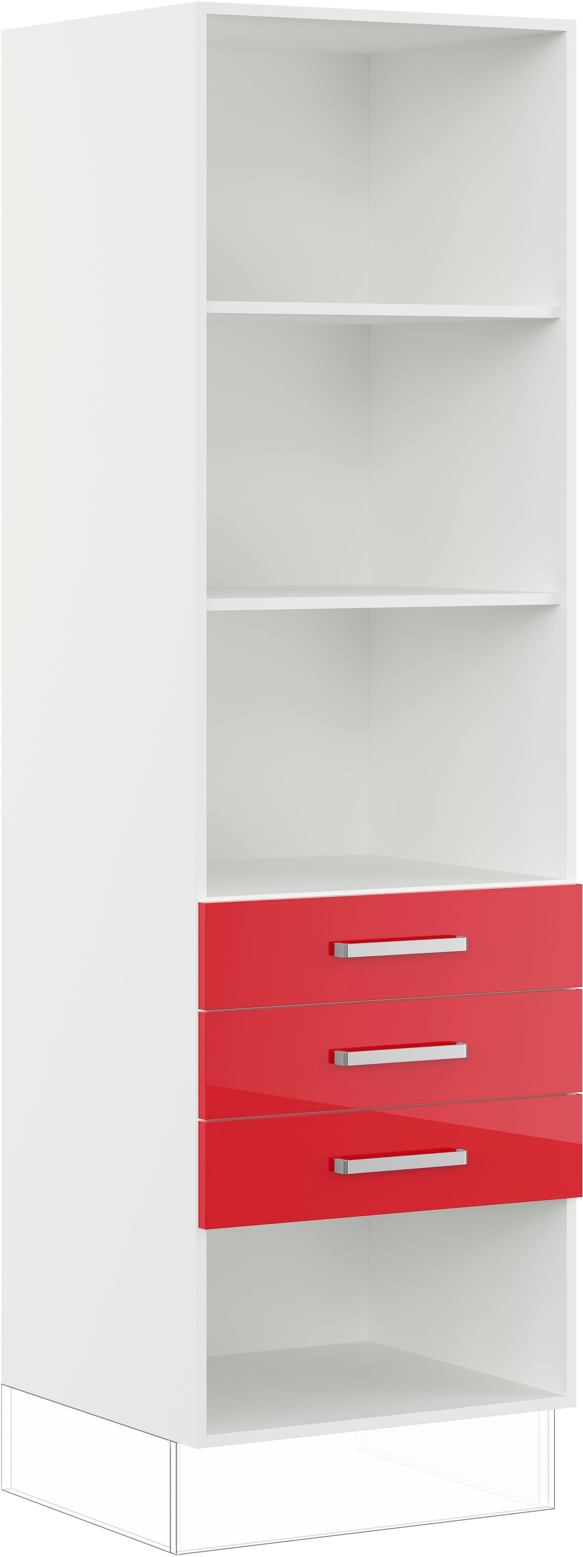 IMPULS KÜCHEN Seitenschrank »"Turin", Breite/Höhe: 60/190,7 cm, mit Soft-Close«, vormontiert, mit Schubkästen, mit verstellbaren Fachböden
