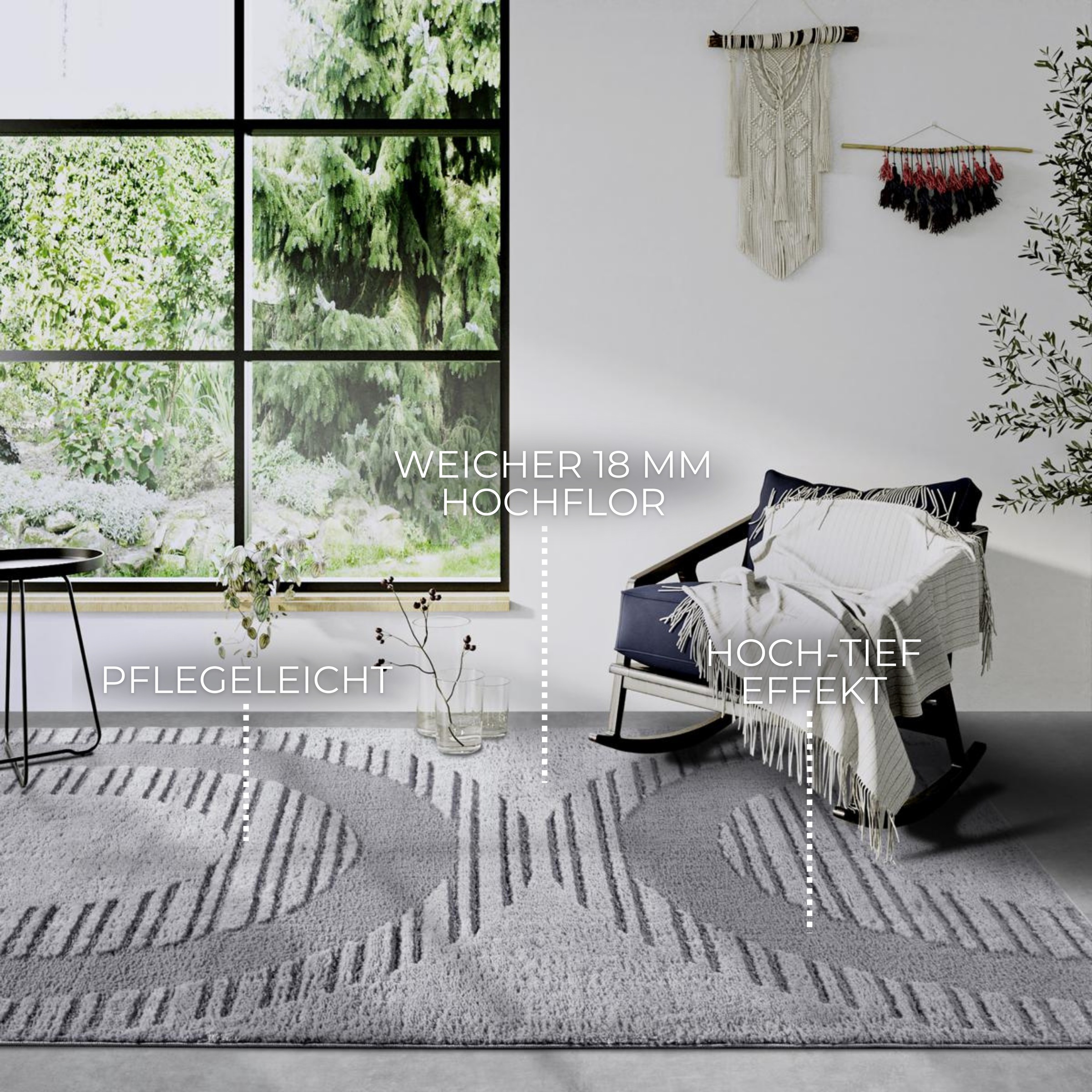 Thumbnail - ELLE DECORATION Designteppich "Bartoux", rechteckig, 18 mm Höhe, Hochflor, Shaggy, Läufer, weich, Langflor, modern, Hoch...
