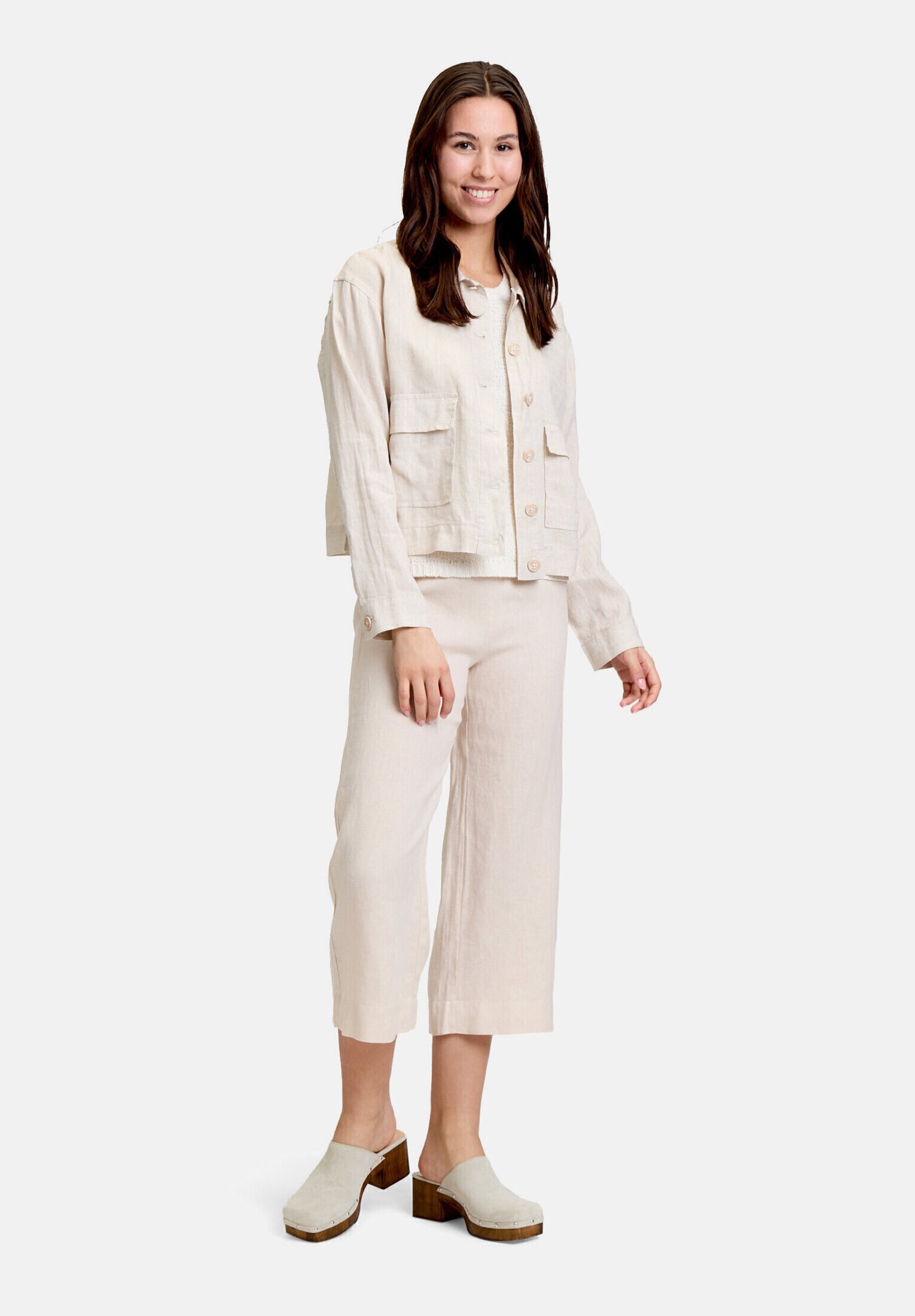 Cartoon Canvasjacke "Damen mit aufgesetzten Taschen"