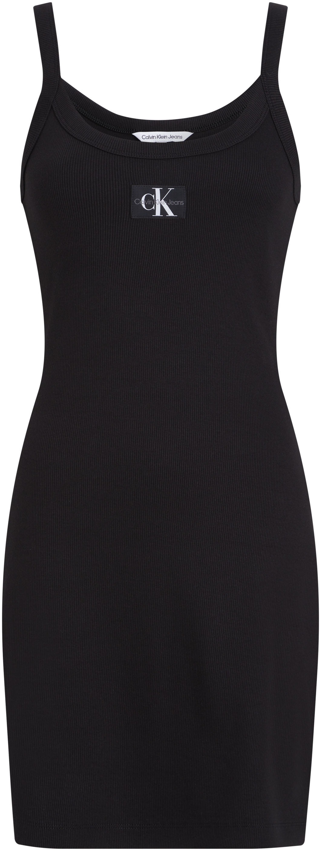 Calvin Klein Jeans Trägerkleid »WOVEN LABEL RIB TANK DRESS«, mit Logopatch