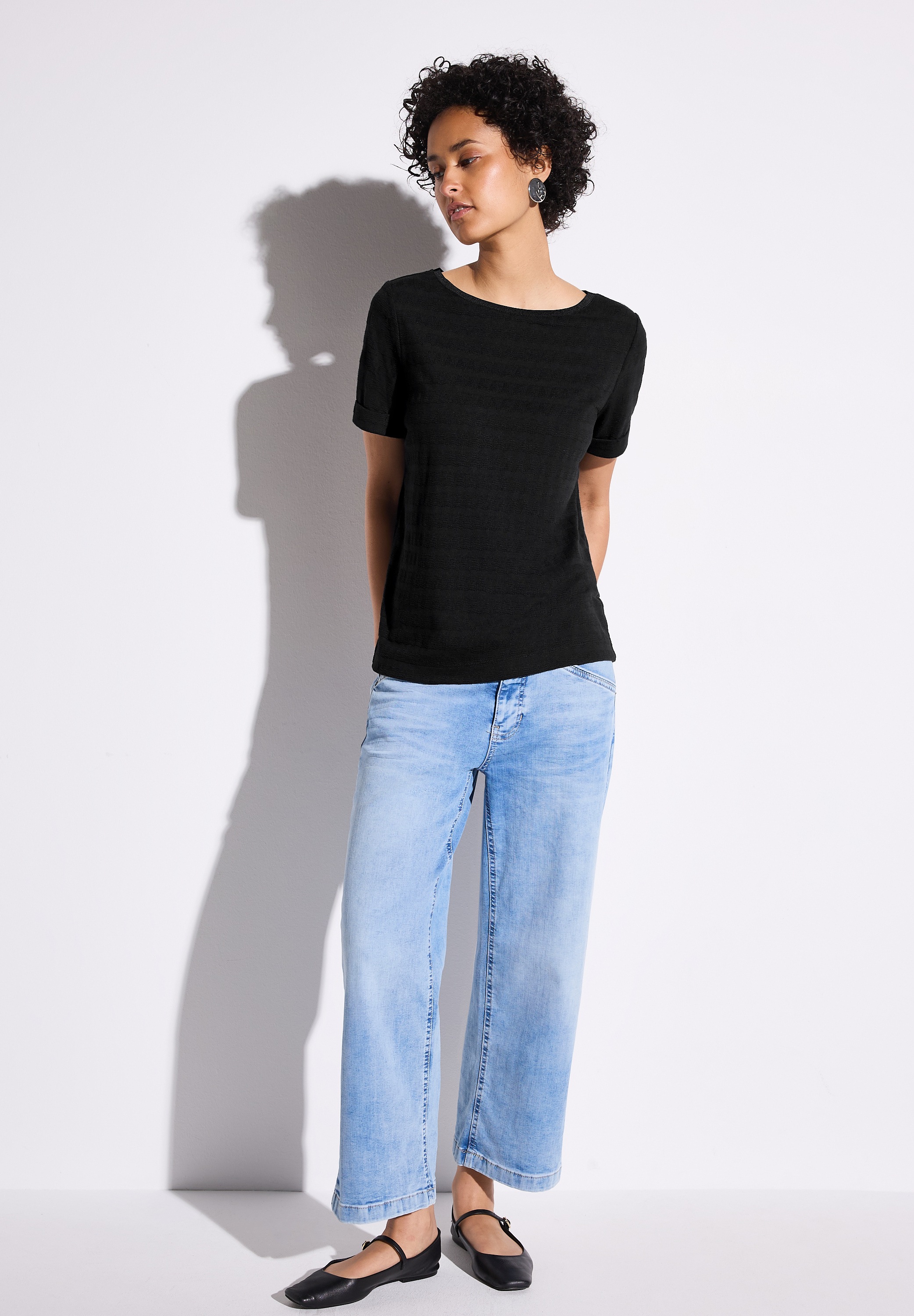 STREET ONE T-Shirt, im angenehmen Materialmix