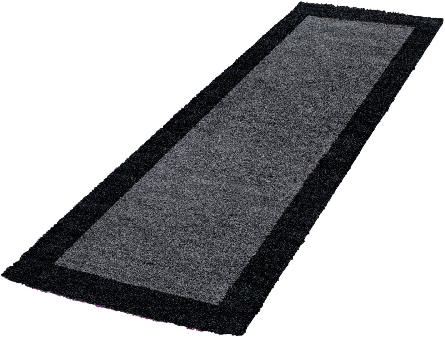 Hochflor-Läufer AYYILDIZ TEPPICHE "Life Shaggy 1503" Gr. 12, grau (anthrazit), B:80cm H:30mm L:250cm, Kunstfaser, Teppiche, als Läufer und in rund erhältlich, Shaggy, Langflor, Wohnzimmer