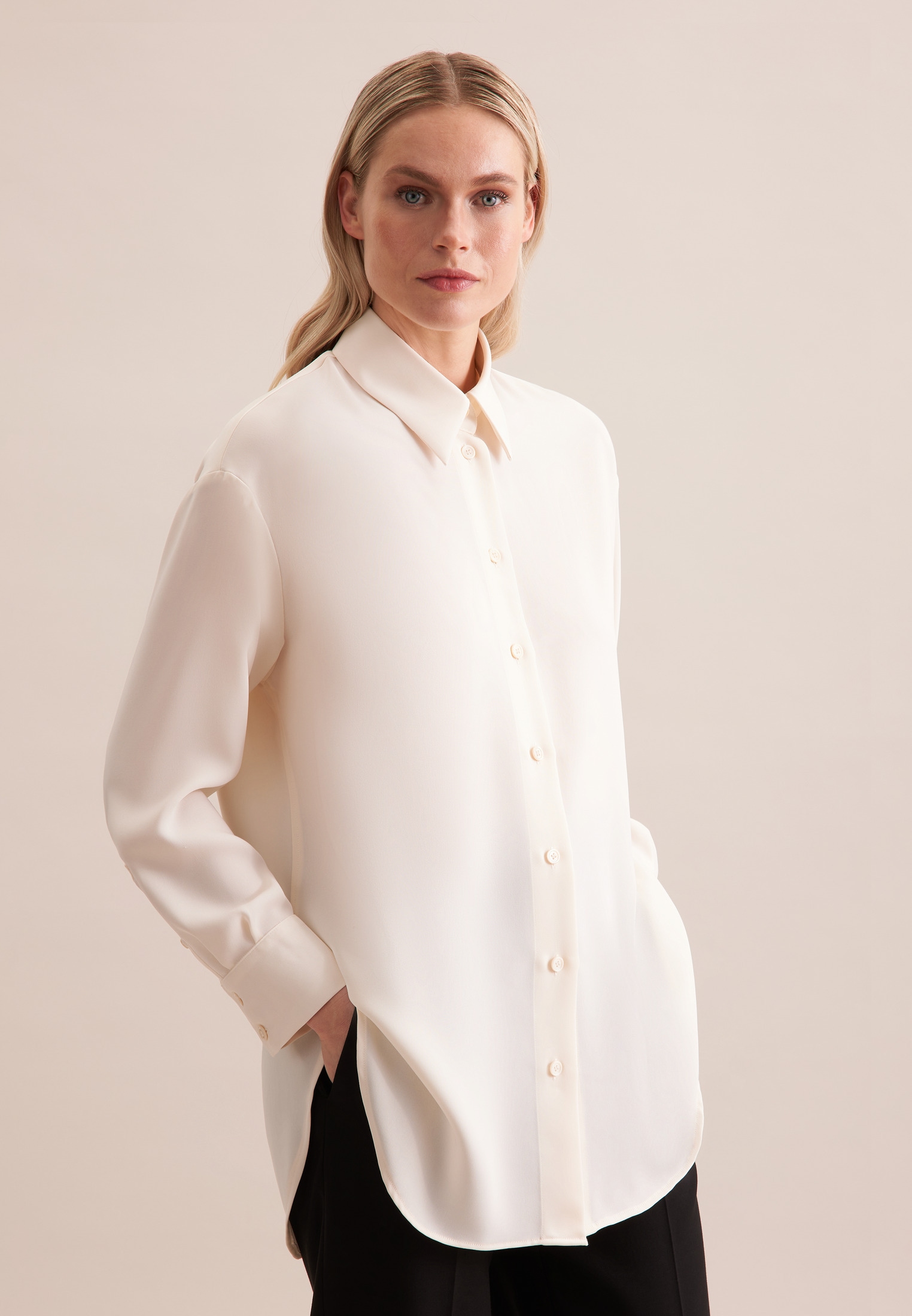 seidensticker Longbluse "Schwarze Rose" 1/1 Kragen Uni günstig online kaufen